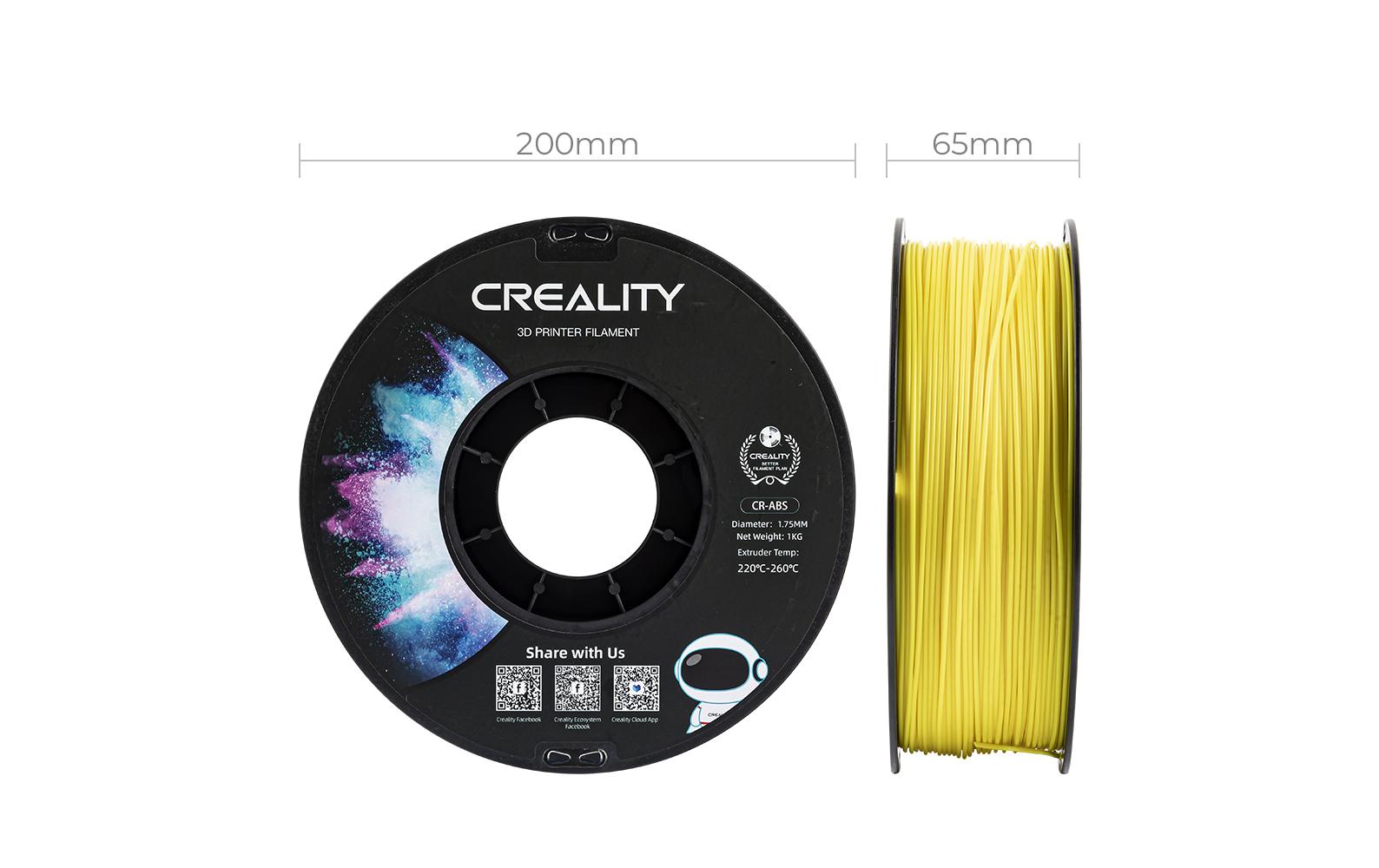 Creality Filament ABS, Gelb, 1.75 mm, 1 kg Creality Filament ABS, Gelb, 1.75 mm, 1 kg