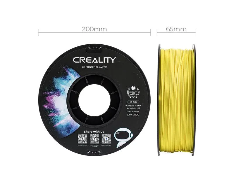 Creality Filament ABS, Gelb, 1.75 mm, 1 kg Creality Filament ABS, Gelb, 1.75 mm, 1 kg