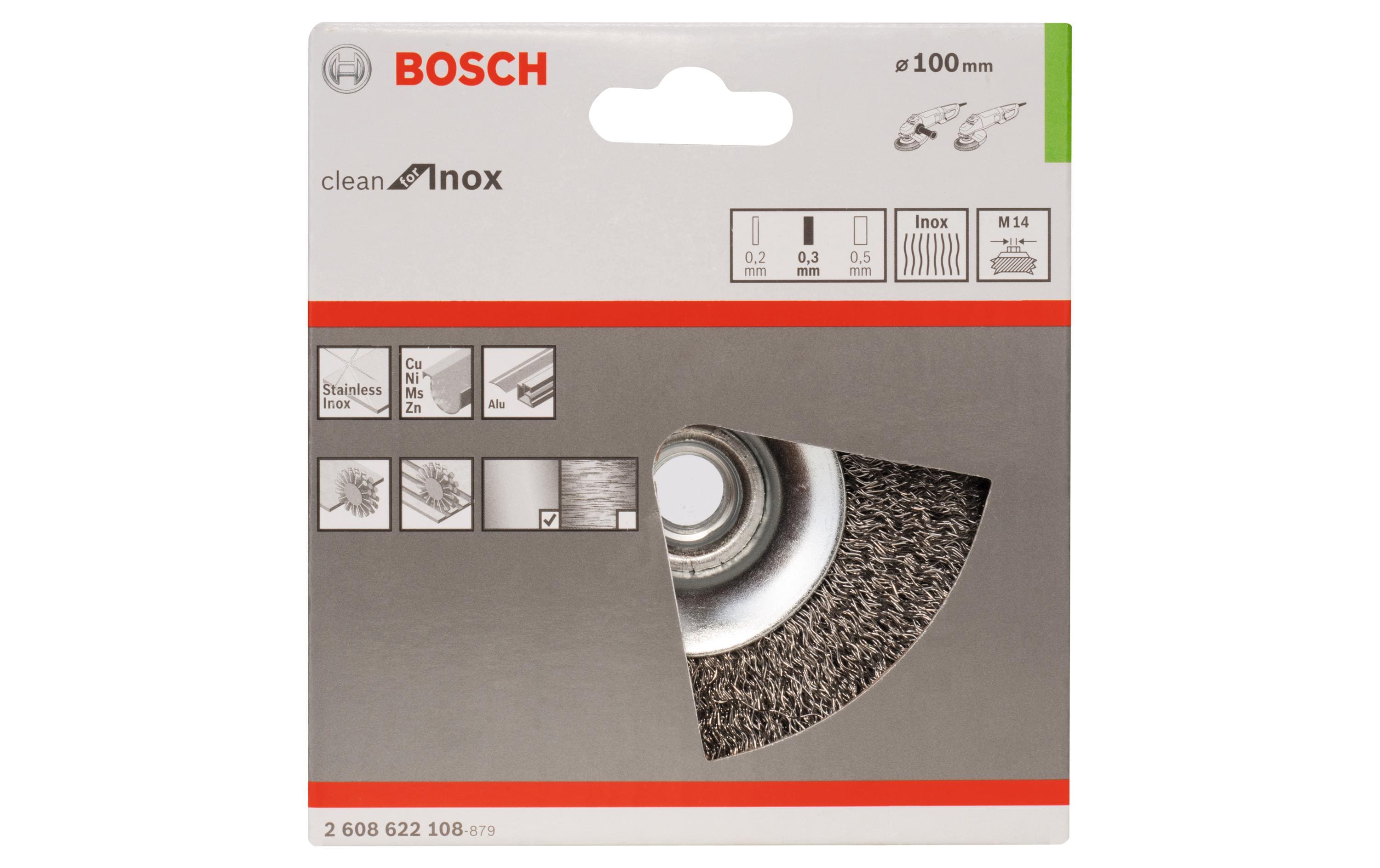 Bosch Professional Kegelbürste gewellt rostfrei, 100 mm