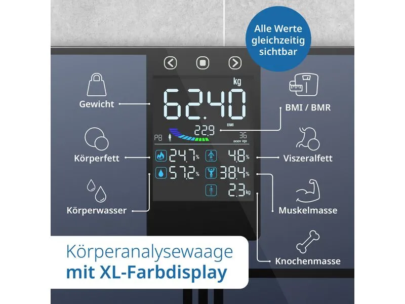 ADE Körperanalysewaage Emmy Dunkelblau
