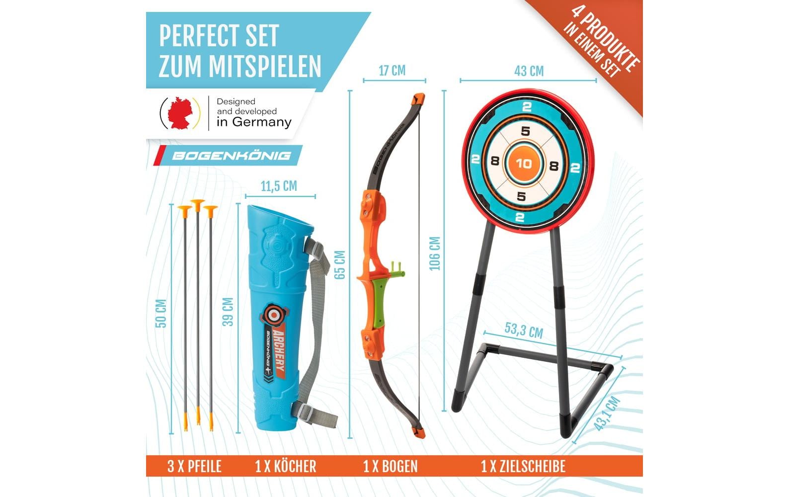 Bogenkönig Bogenschiess-Set 7-teilig