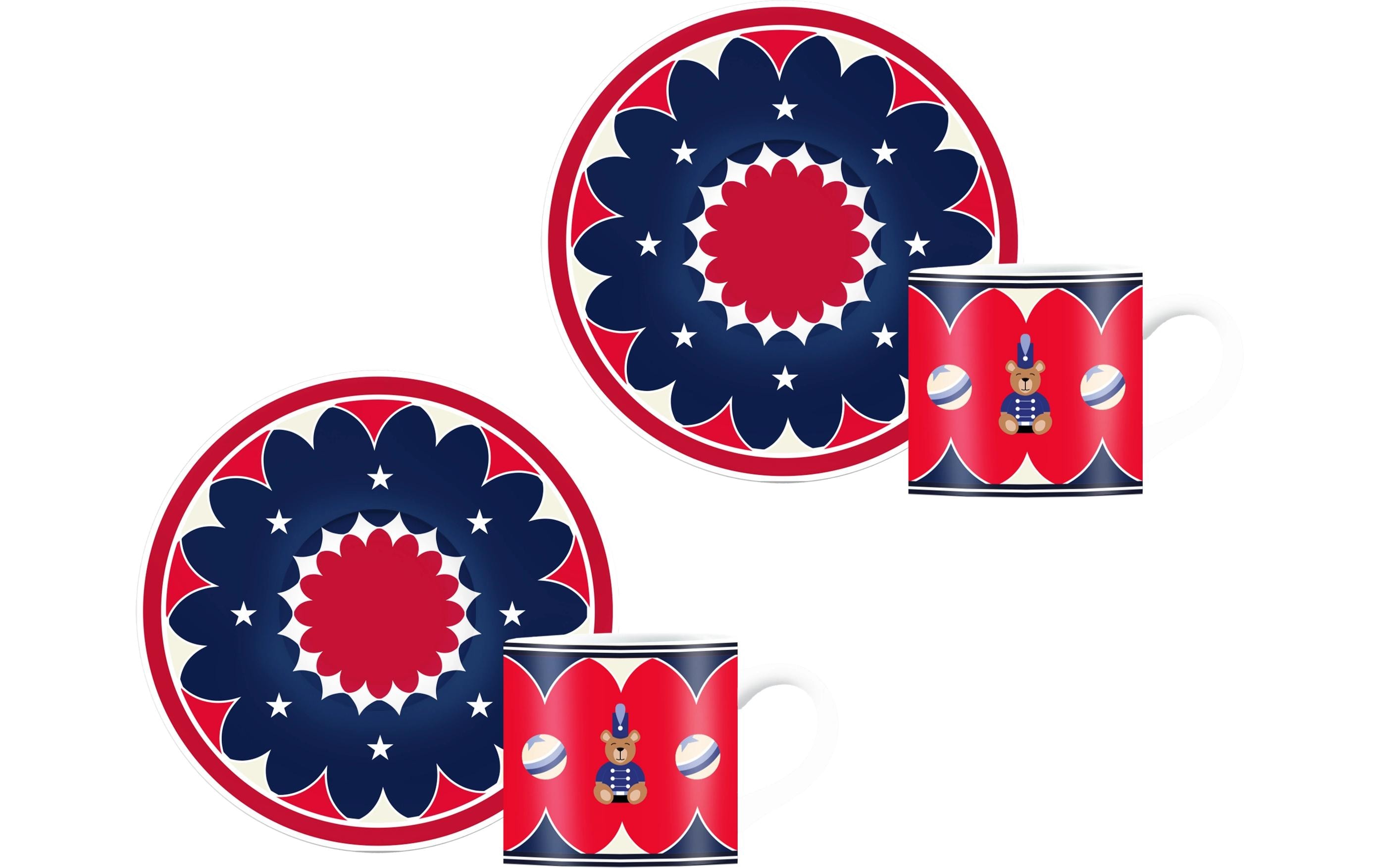 Bialetti Kaffeetasse 2 Stück, Rot/Blau