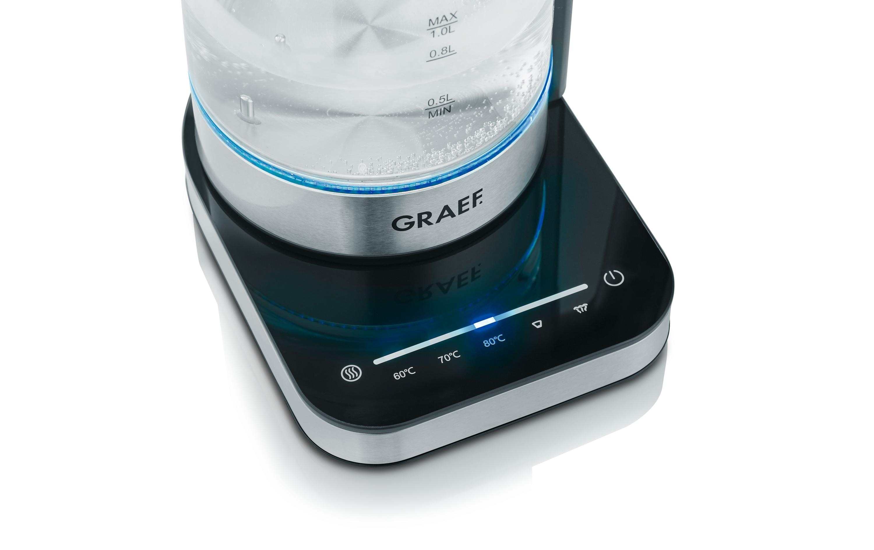 Graef Wasserkocher WK 350, 1 l, Edelstahl/Transparent