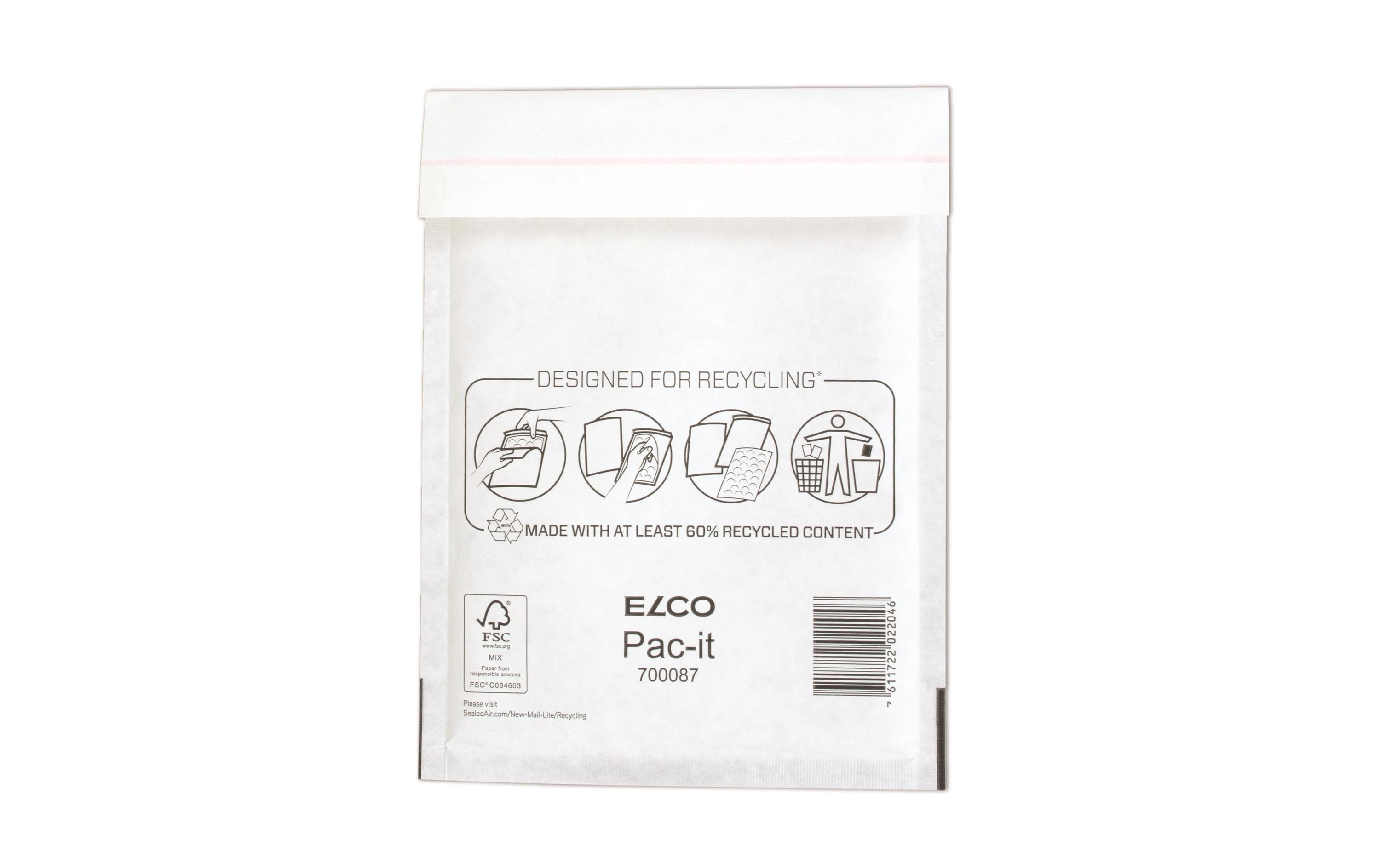 ELCO Luftpolstertasche 17 cm x 22 cm Weiss, 100 Stück ELCO Luftpolstertasche 17 cm x 22 cm Weiss, 100 Stück