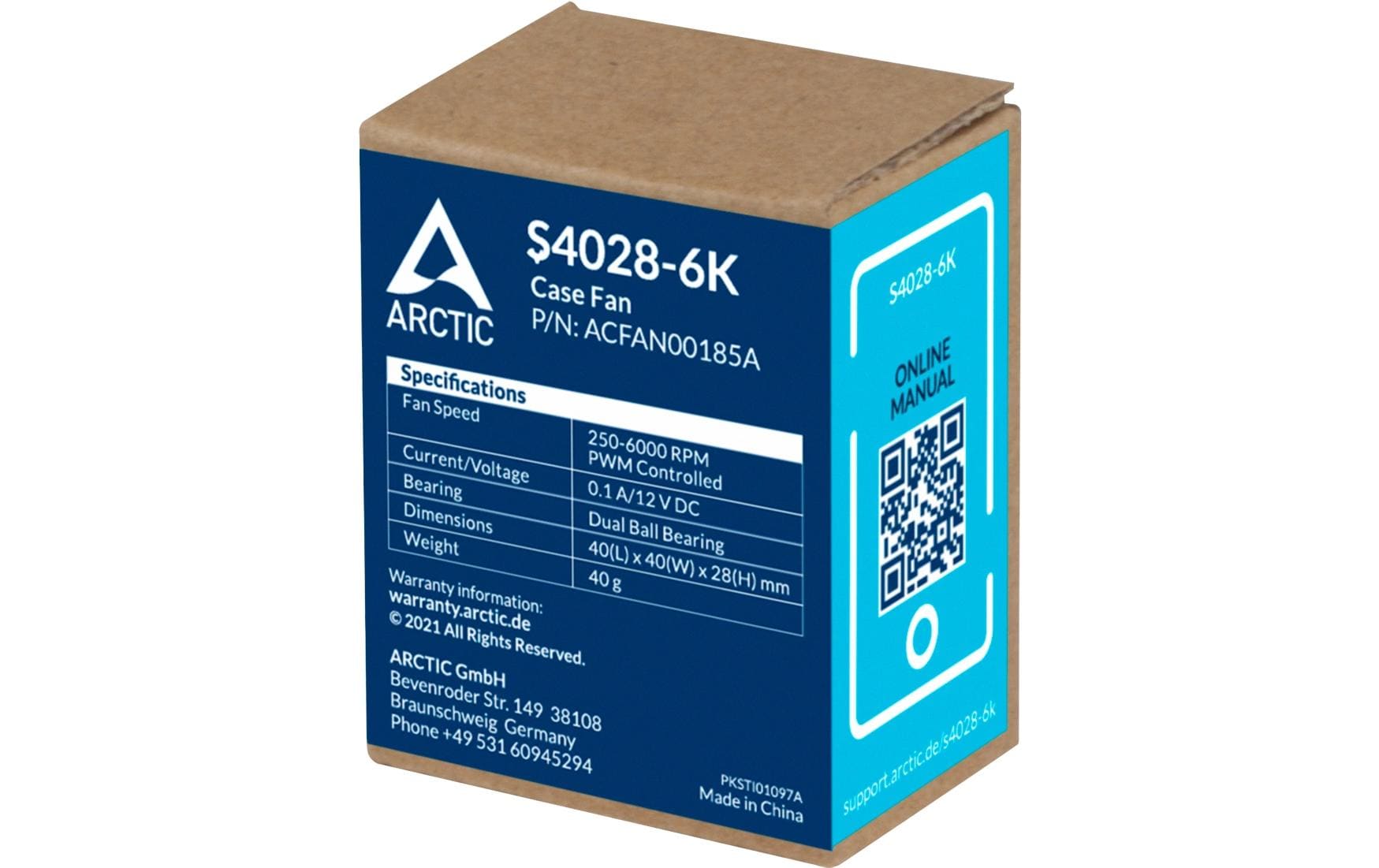 Arctic Cooling PC-Lüfter S4028-6K, 40 x 28 mm, 6000 RPM, Schwarz, 1 Stück