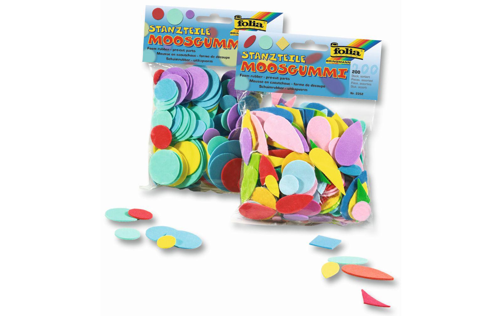 Folia Moosgummi-Stanzteile Kreise, 200 Stück Folia Moosgummi-Stanzteile Kreise, 200 Stück