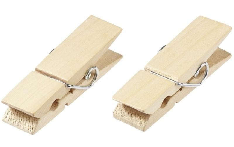 HobbyFun Mini-Utensilien Holzklammern Natur