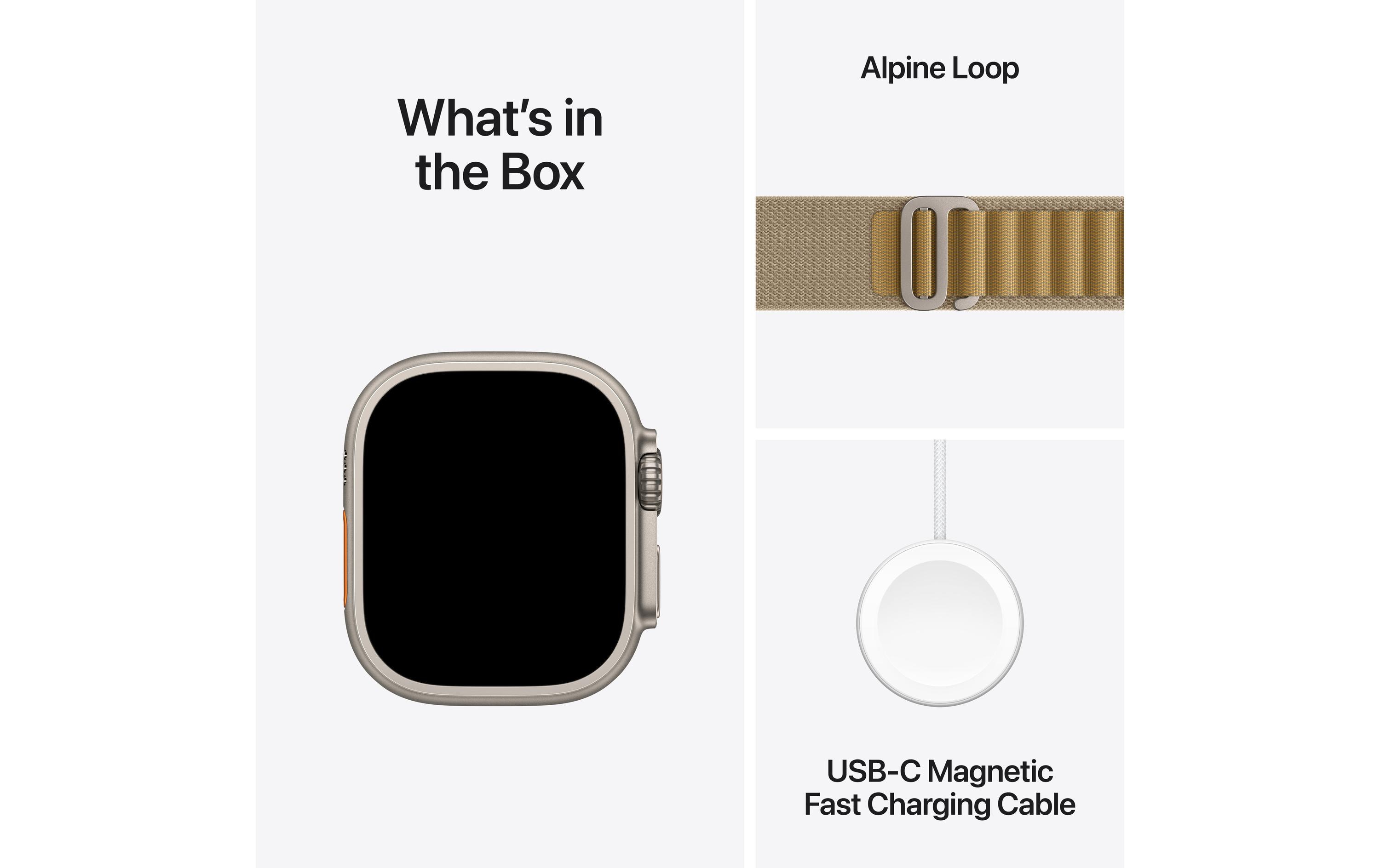 Apple Watch Ultra 2 Natural Titanium Alpine Loop Tan Large