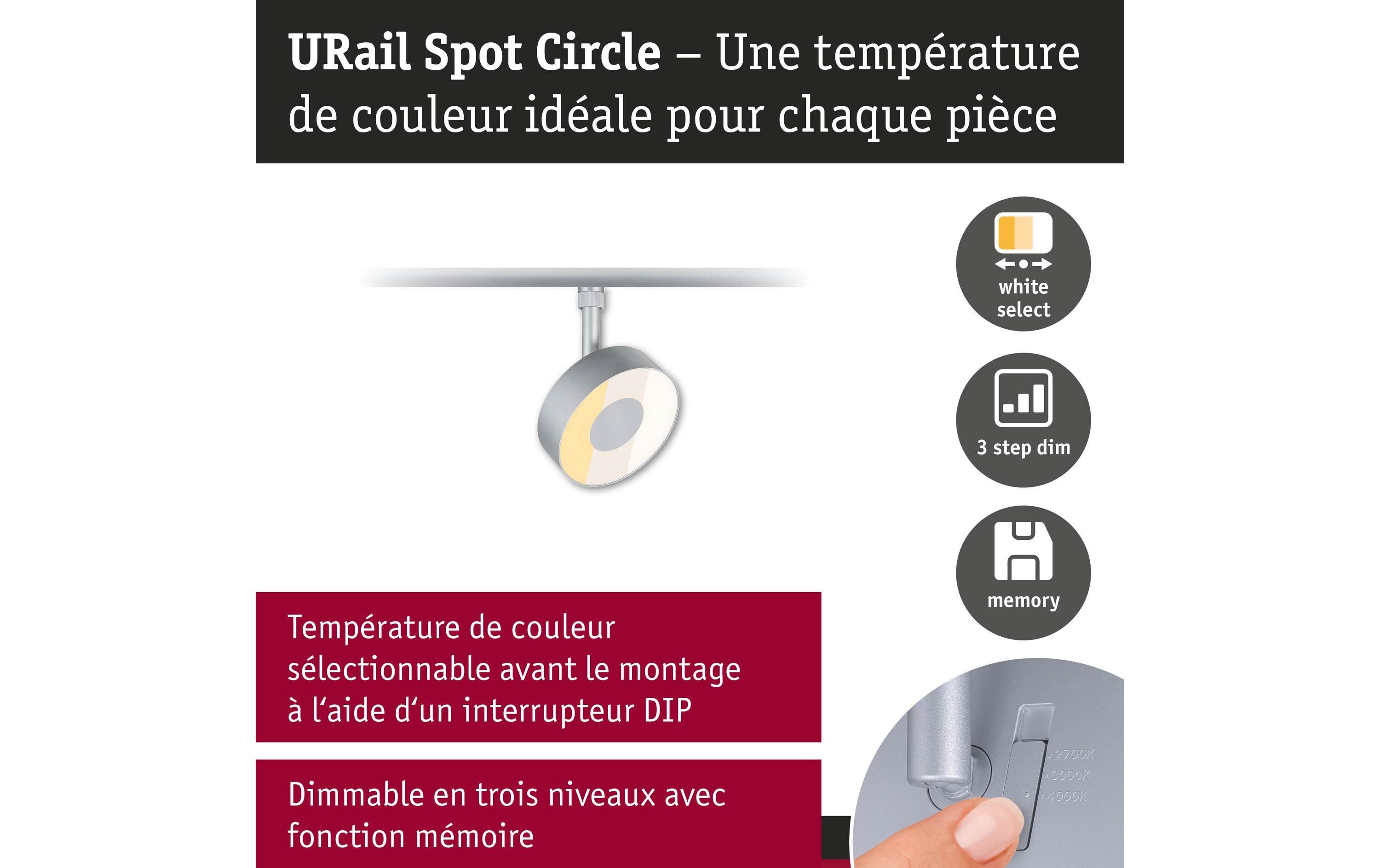 Paulmann URail Schienenspot Circle 3-Step-Dim 230 V Chrom Paulmann URail Schienenspot Circle 3-Step-Dim 230 V Chrom