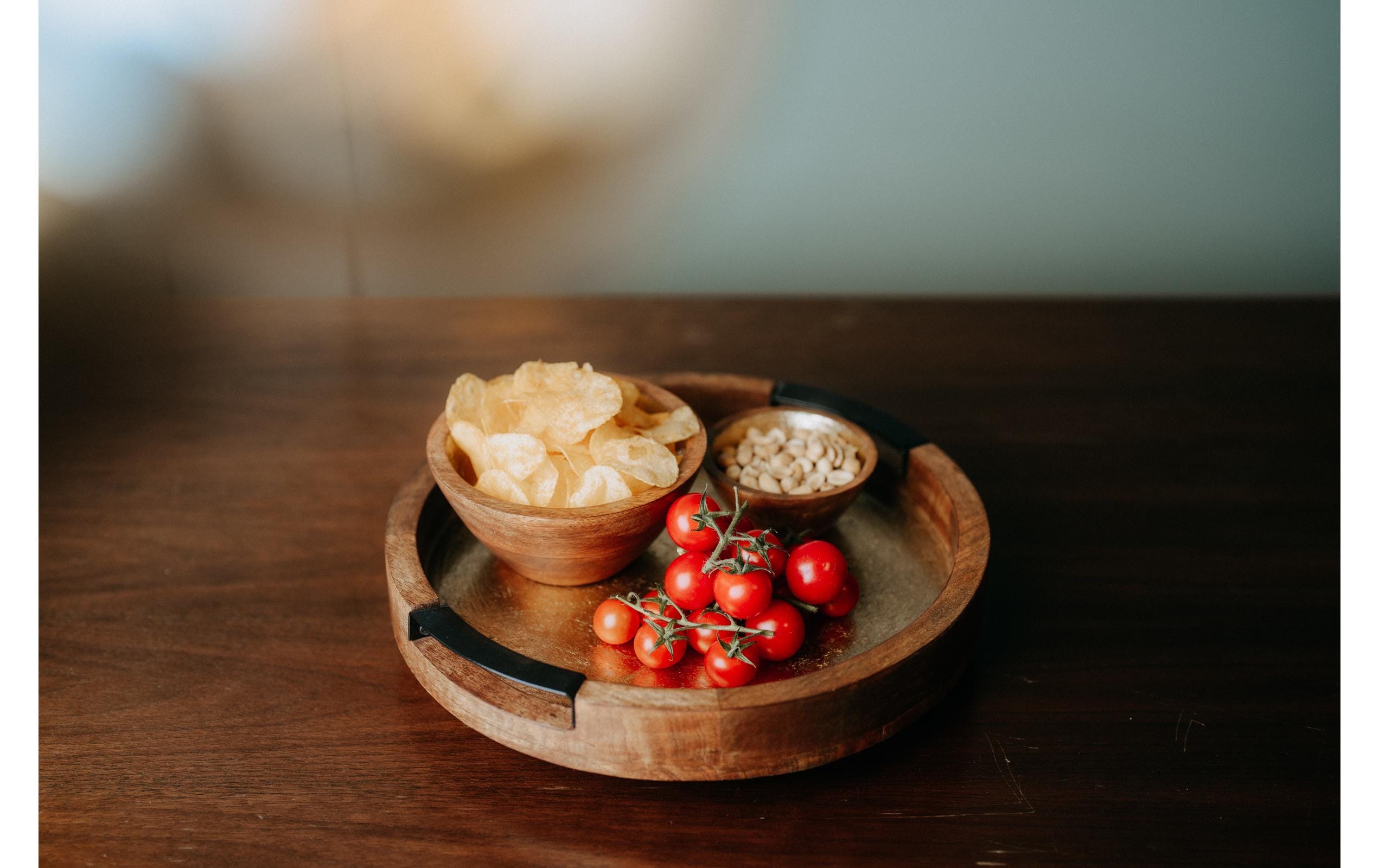 Kadastar Servierplatte Shine Ø 32.5 cm, Braun/Gold