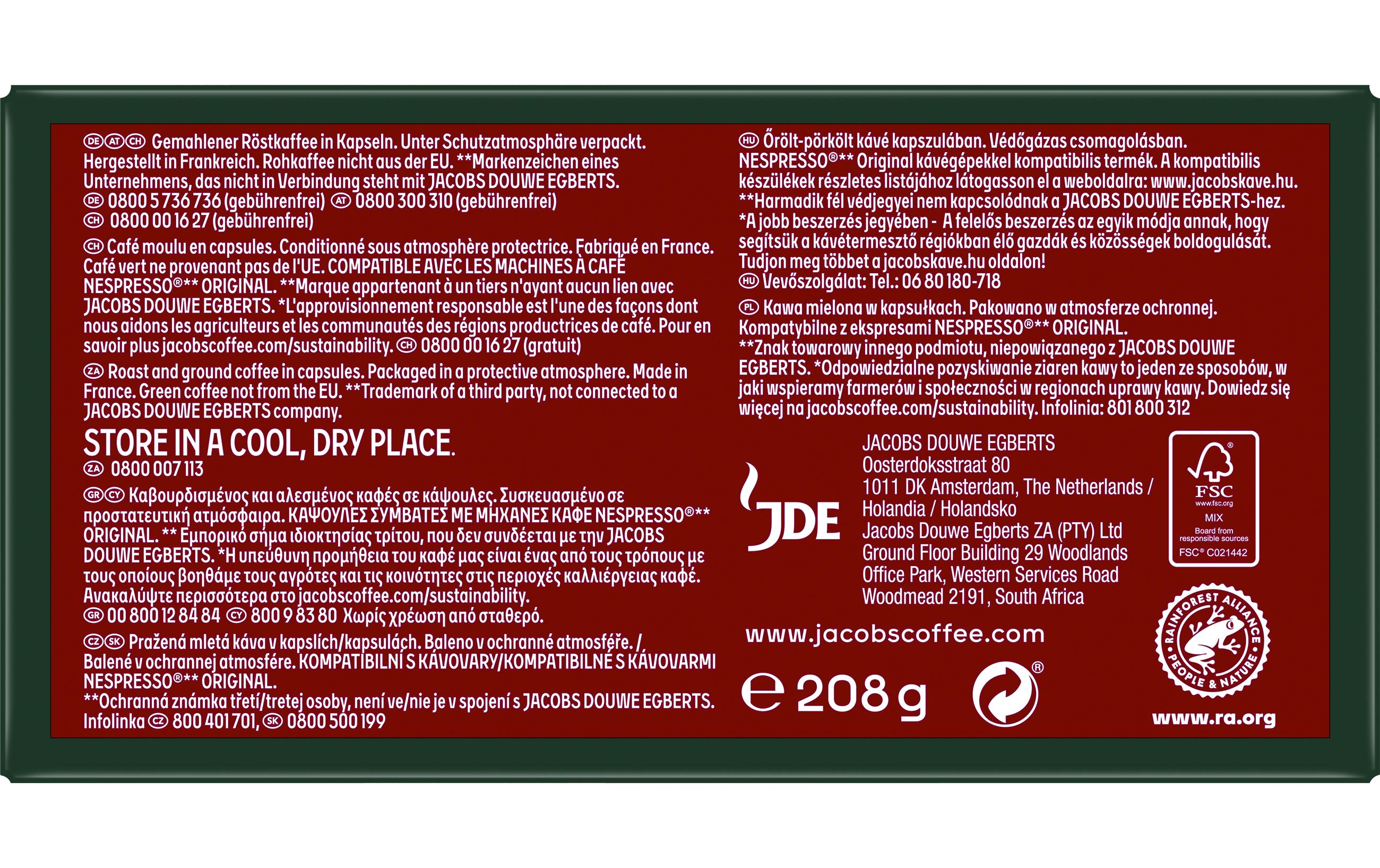 Jacobs Kaffeekapseln Lungo 6 Classico 5 x 40 Stück