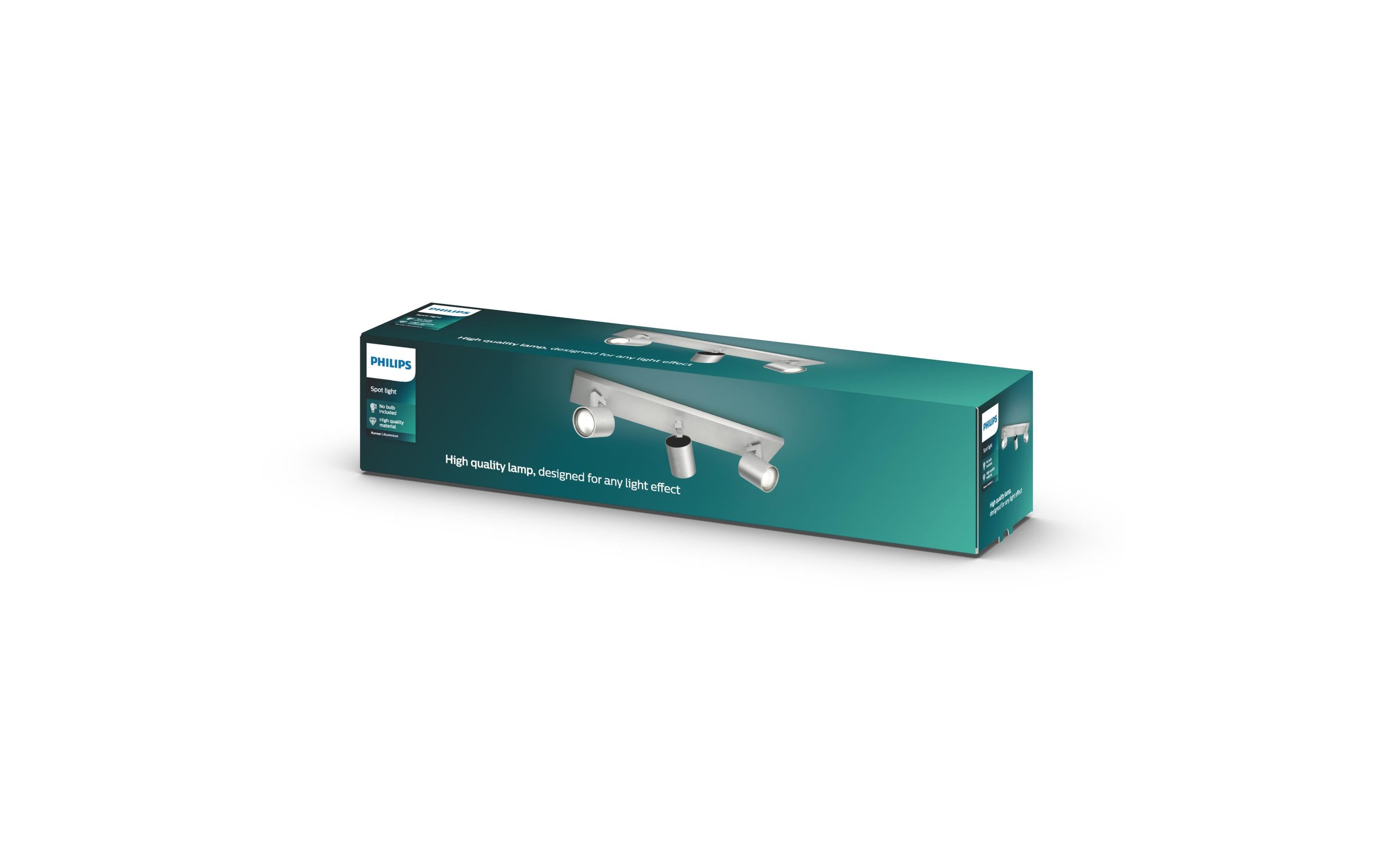 Philips Aufbauspot Runner, 3 x GU10, 20 W, Silber
