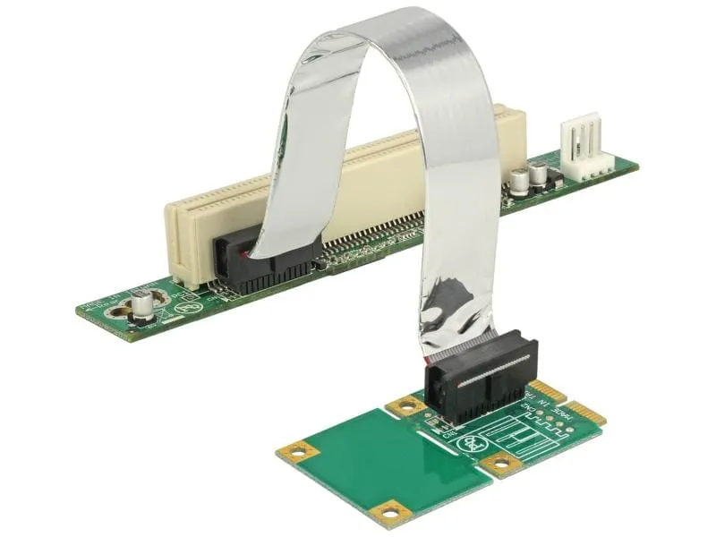 Delock PCI-E Riser Karte Mini PCI-Express – PCI 13 cm Kabel, Links