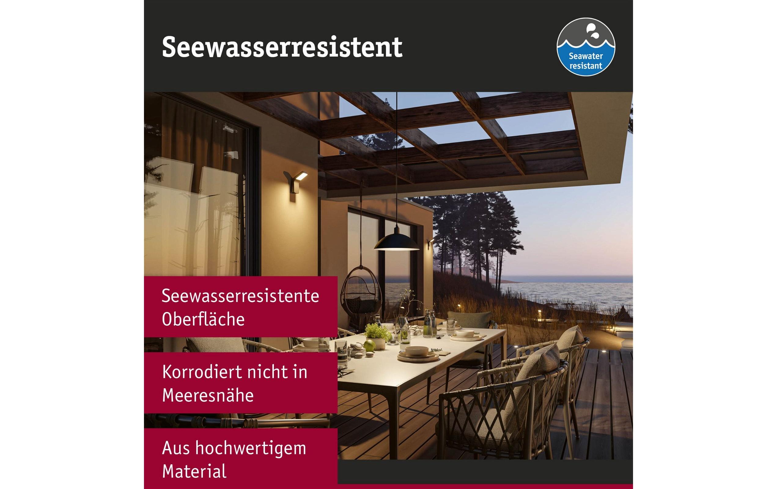 Paulmann LED Aussenwandleuchte Silma Bewegungsmelder Anthrazit