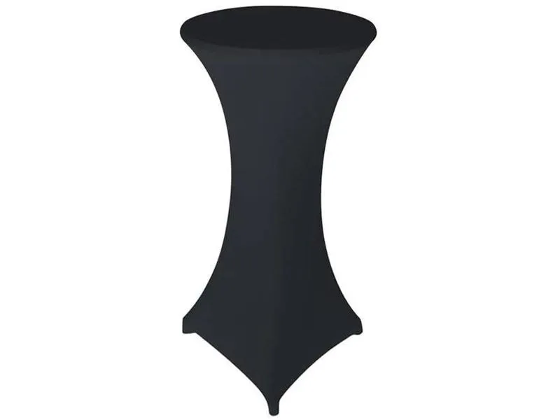 Dameco Stoff Stehtisch-Husse 60 cm/65 cm x 120 cm, Schwarz