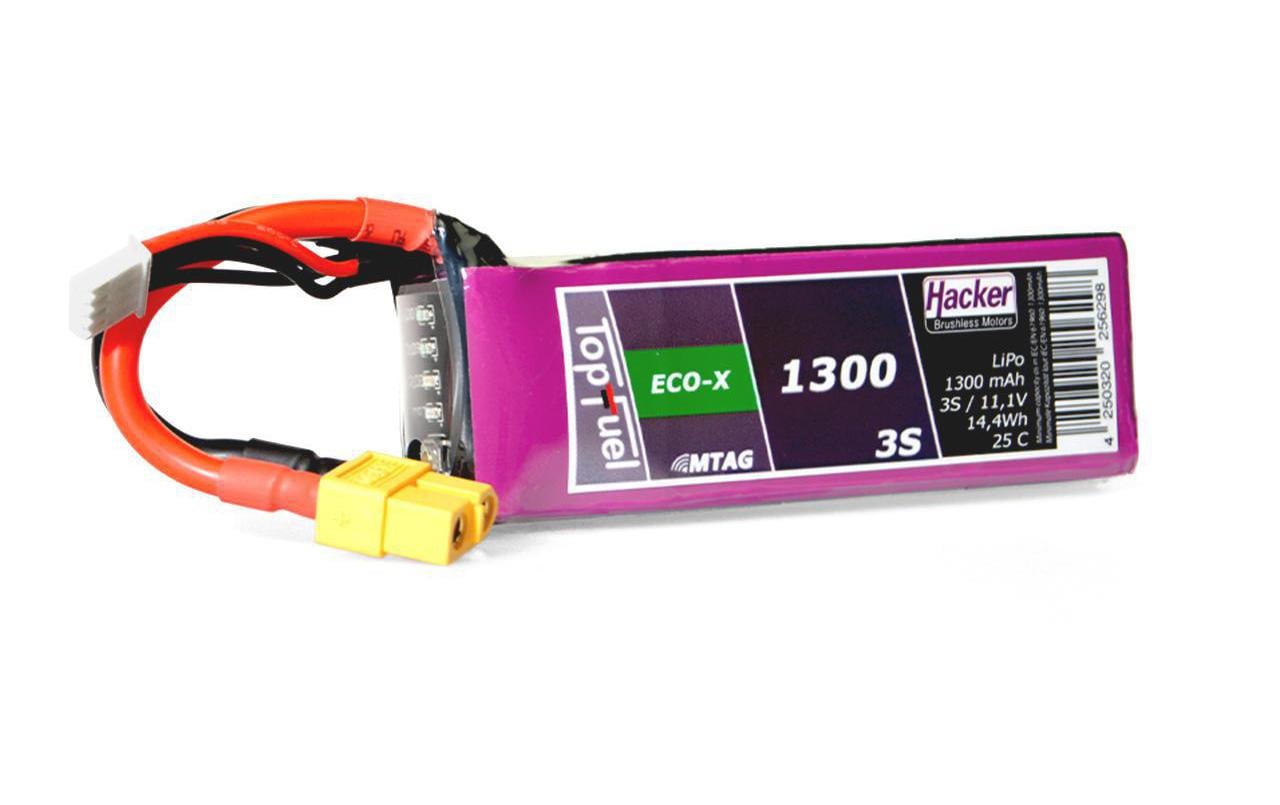 Hacker RC-Akku LiPo 1300 mAh 11.1 V 25C TopFuel ECO-X MTAG