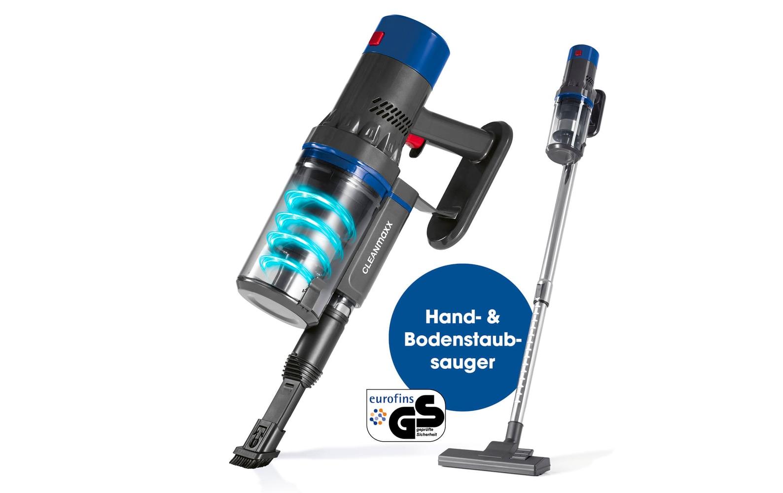 CLEANmaxx Akku-Hand- und Stielsauger Grau / Blau