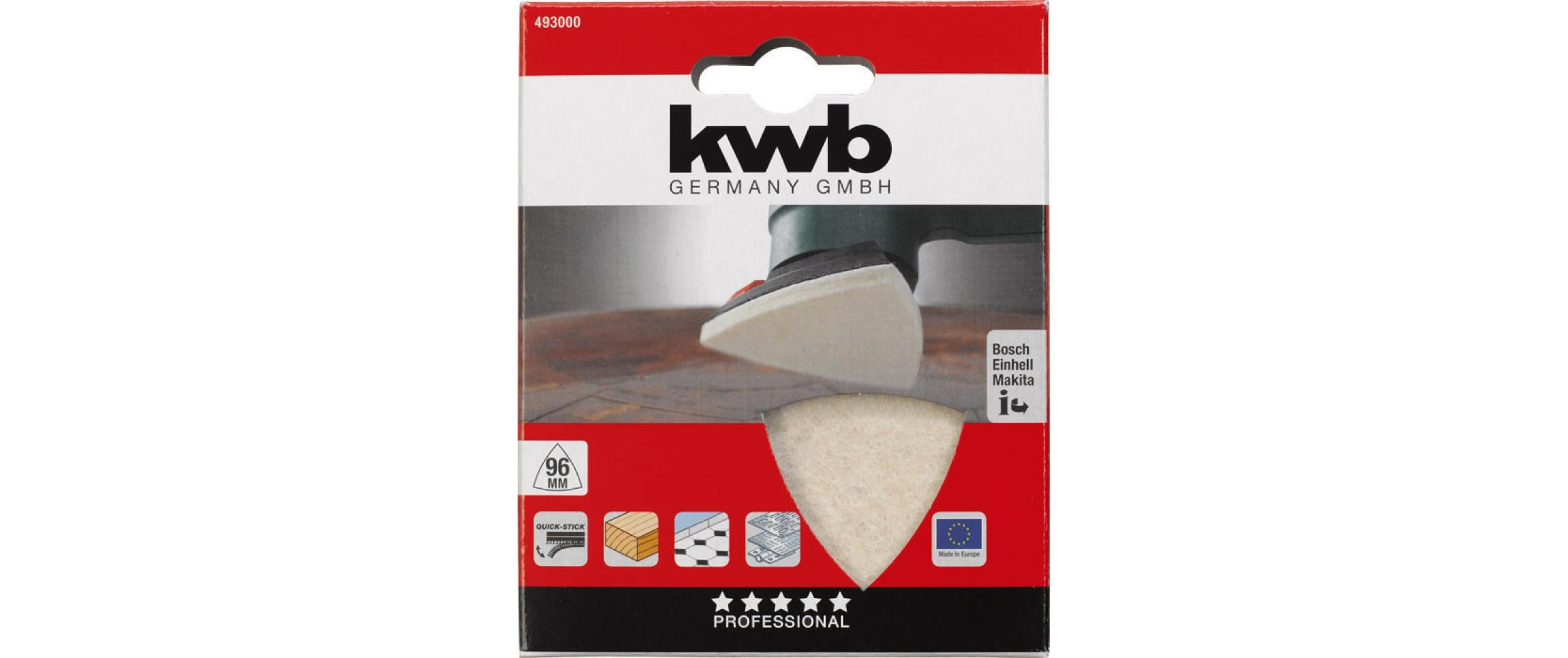 kwb Polierscheibe 96 mm Delta haftend kwb Polierscheibe 96 mm Delta haftend