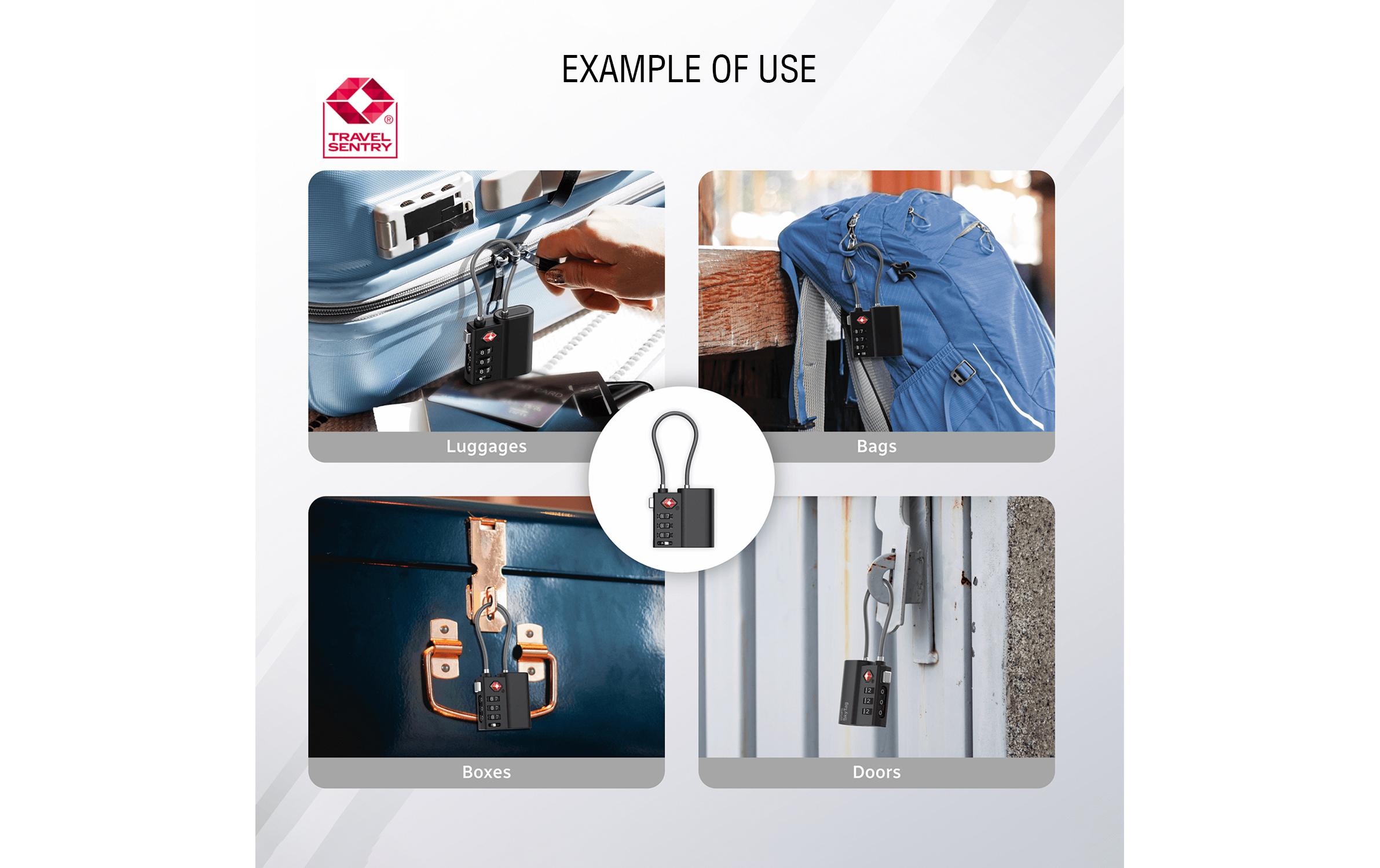 4smarts Standort-Finder SkyTag TSA Lock Schwarz