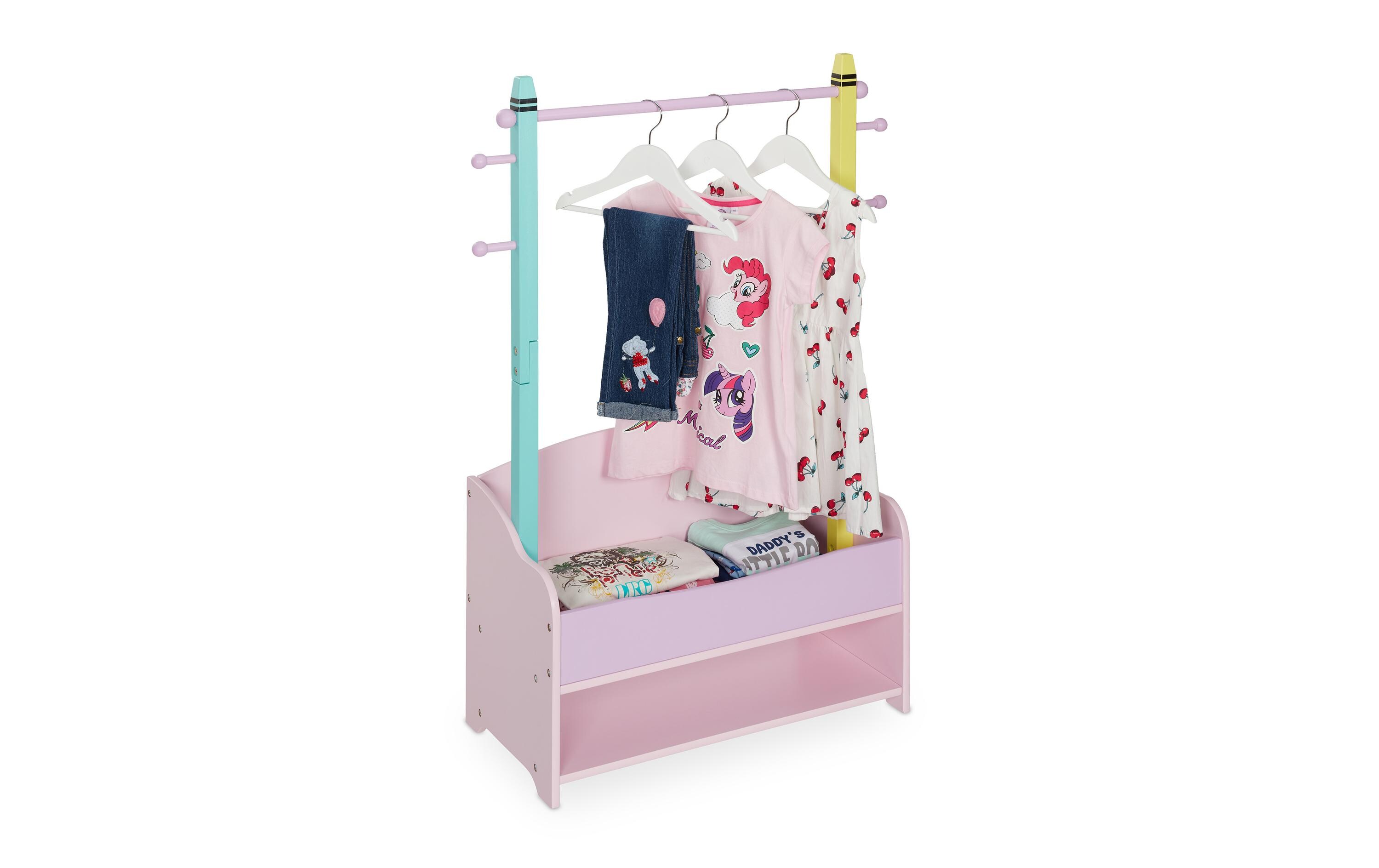 relaxdays Kleiderständer für Kinder 71 x 100.5 cm, Gelb/Rosa/Türkis relaxdays Kleiderständer für Kinder 71 x 100.5 cm, Gelb/Rosa/Türkis