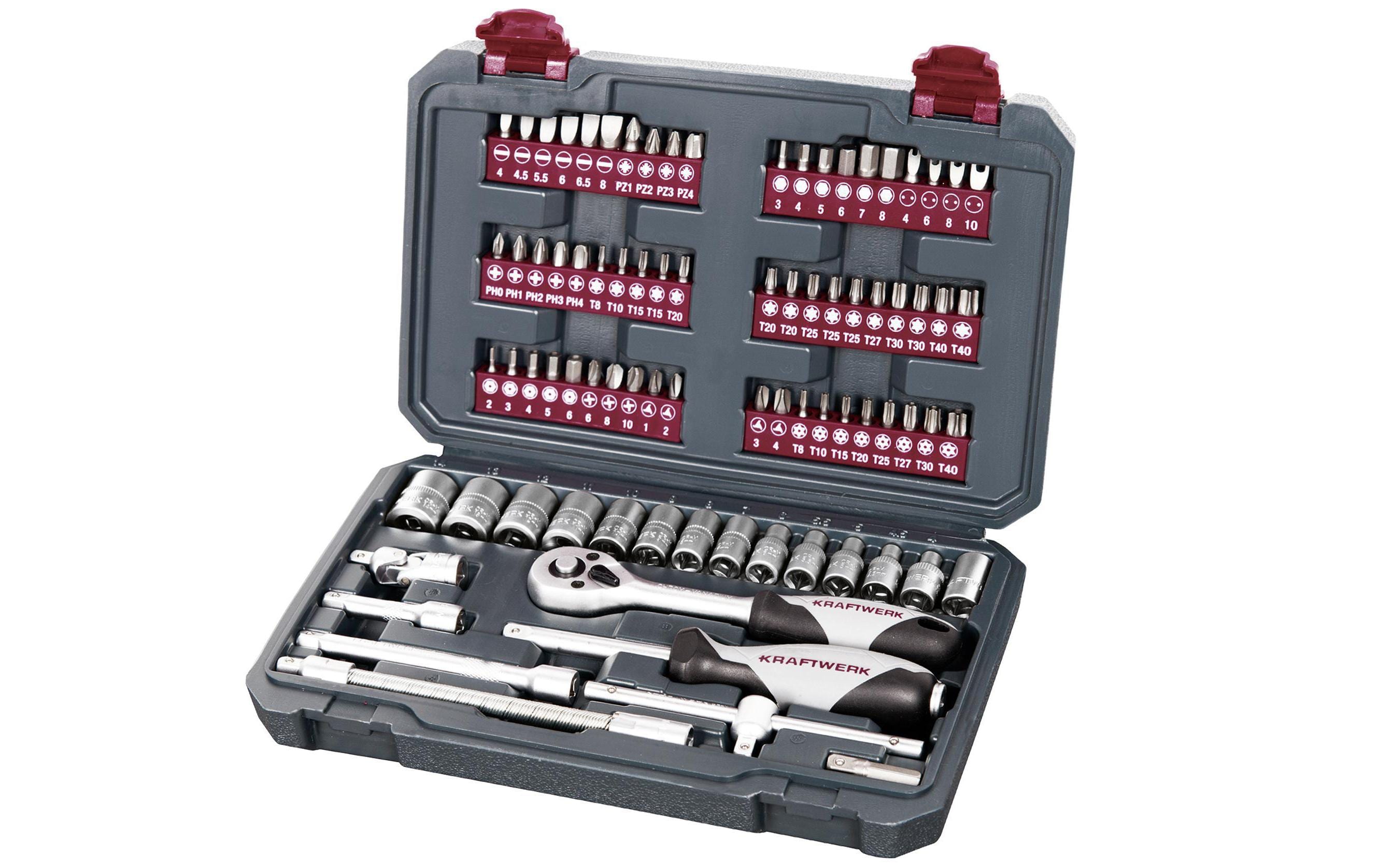 Kraftwerk Steckschlüssel-Set Basic-Line, 1/4, 82-teilig Kraftwerk Steckschlüssel-Set Basic-Line, 1/4, 82-teilig