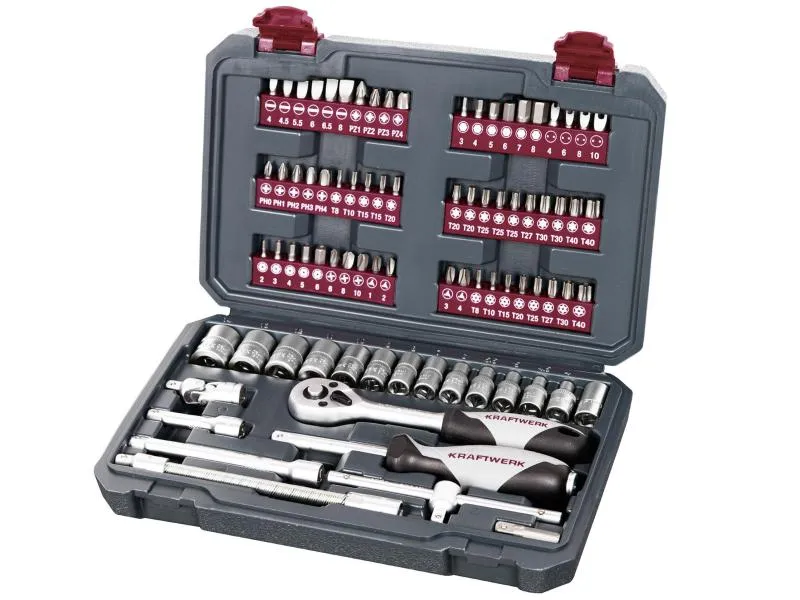 Kraftwerk Steckschlüssel-Set Basic-Line, 1/4, 82-teilig Kraftwerk Steckschlüssel-Set Basic-Line, 1/4, 82-teilig