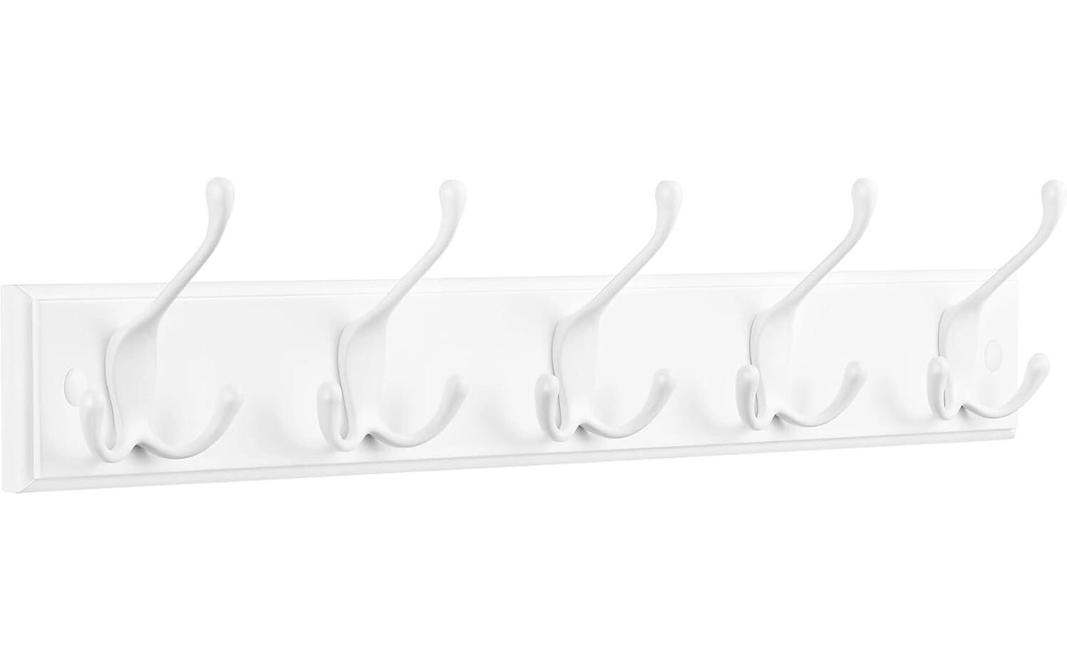 Songmics Garderobe mit 4 Haken Weiss