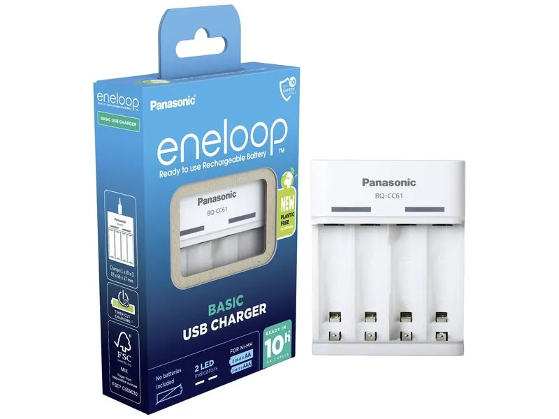 Panasonic Eneloop BQ-CC61USB USB-Ladegerät für AA und AAA NiMH-Akkus Panasonic Eneloop BQ-CC61USB USB-Ladegerät für AA und AAA NiMH-Akkus
