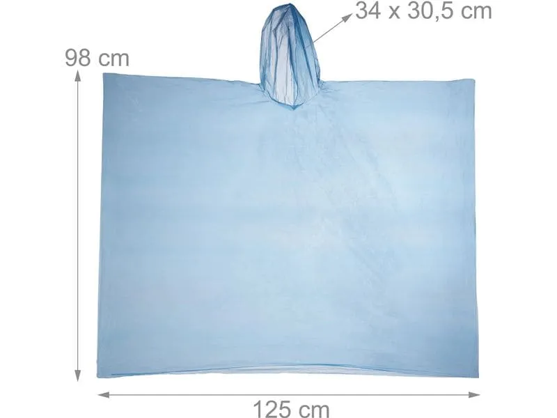 relaxdays Regenponcho 20 Stück, Blau relaxdays Regenponcho 20 Stück, Blau