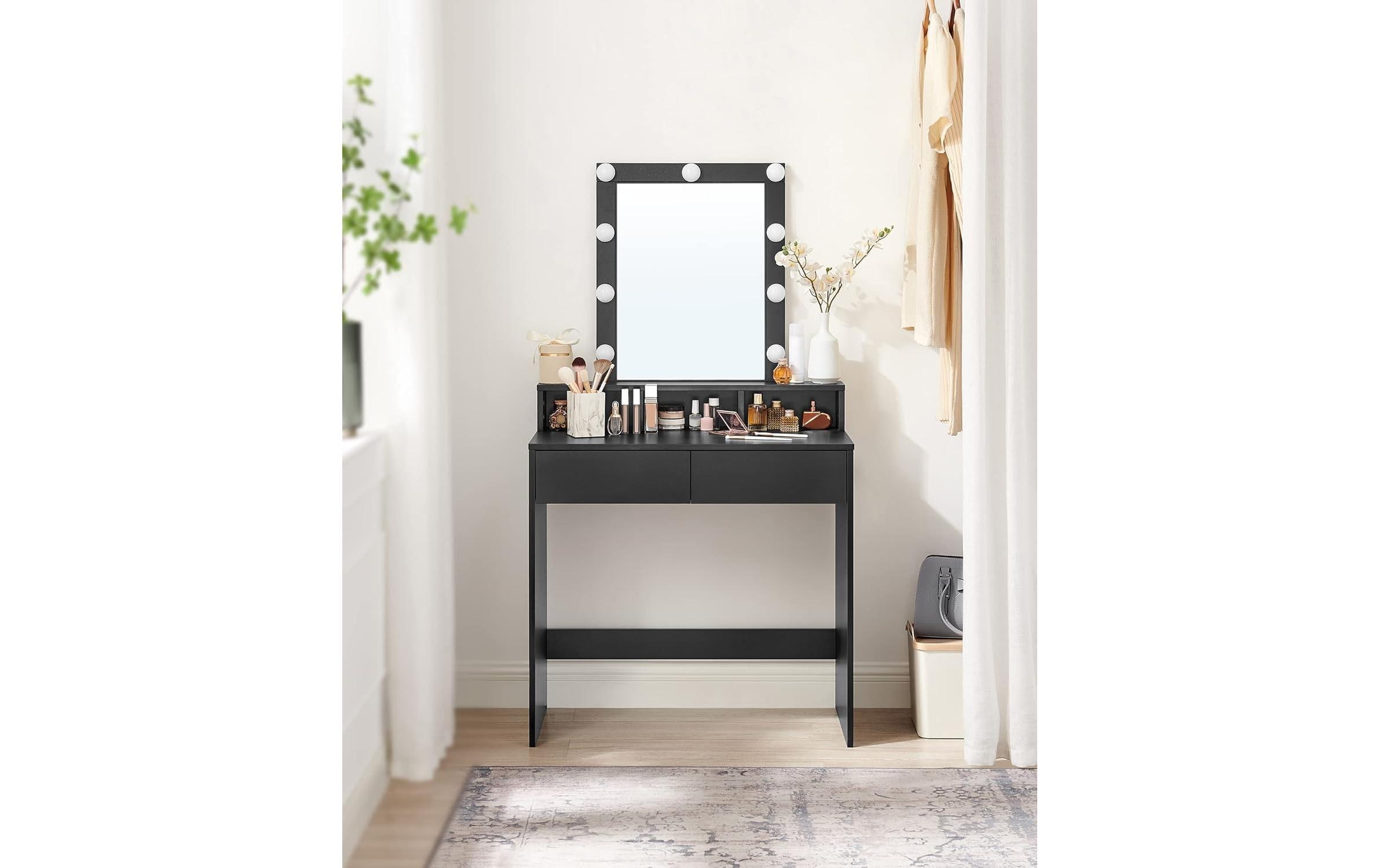 VASAGLE Schminktisch mit LED-Beleuchtung 80 x 40 x 145 cm