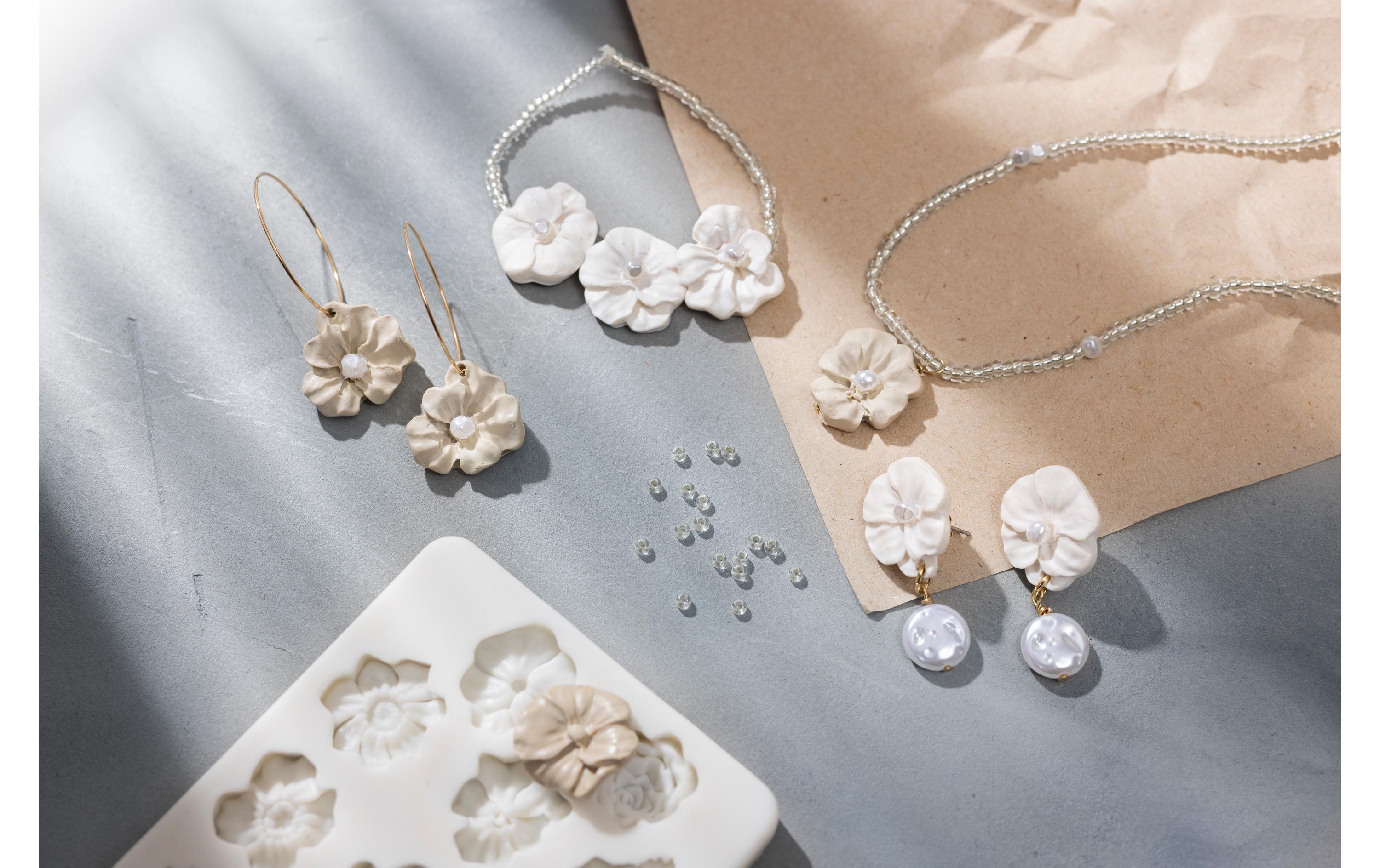 Creativ Company Schmuck Bastelset Blumendesign, Beige, Hellbeige