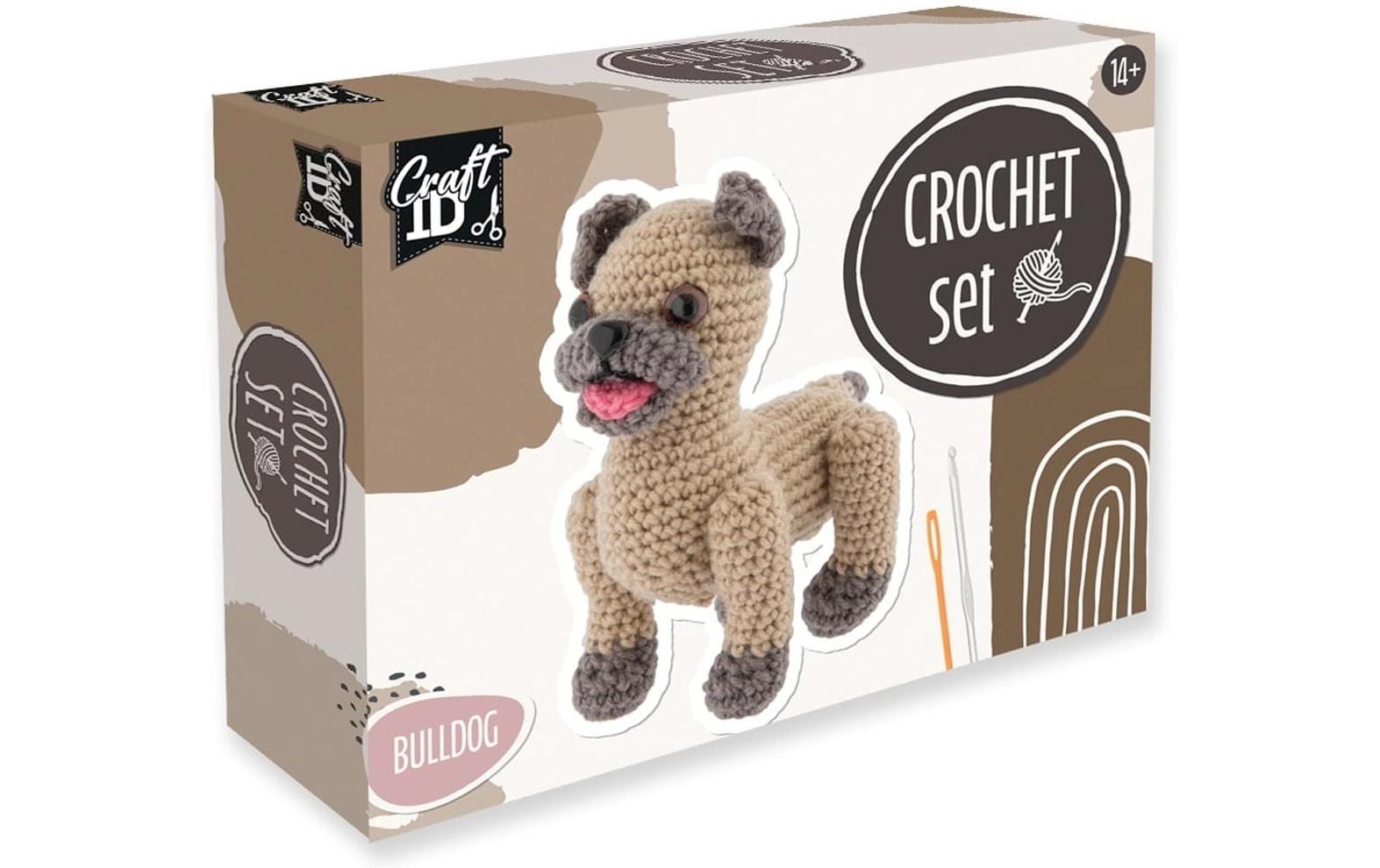 Basteln Häkelset Bulldogge Braun/Beige