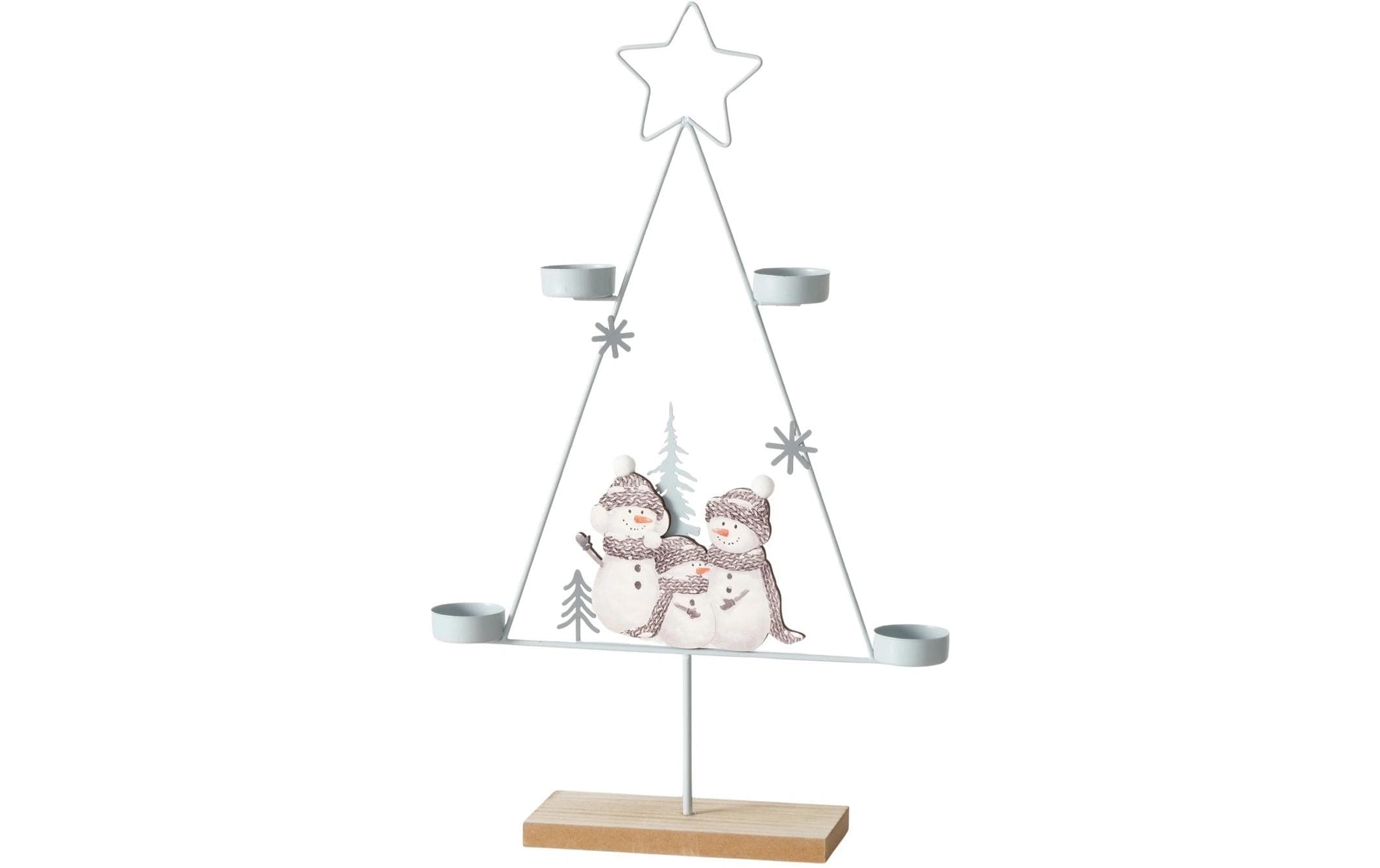 Boltze Teelichthalter Frosty Holz, 31 x 49.5 cm