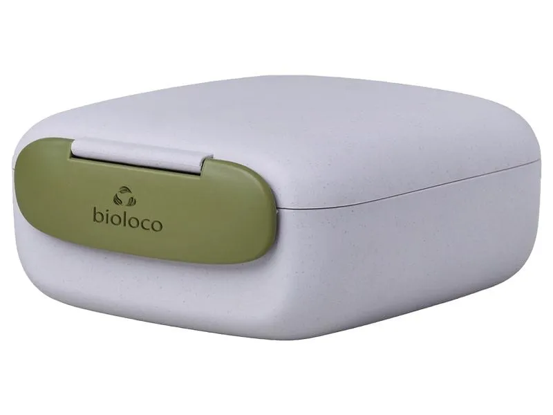 BioLoco Lunchbox mini square Blaugrau/Olivgrün
