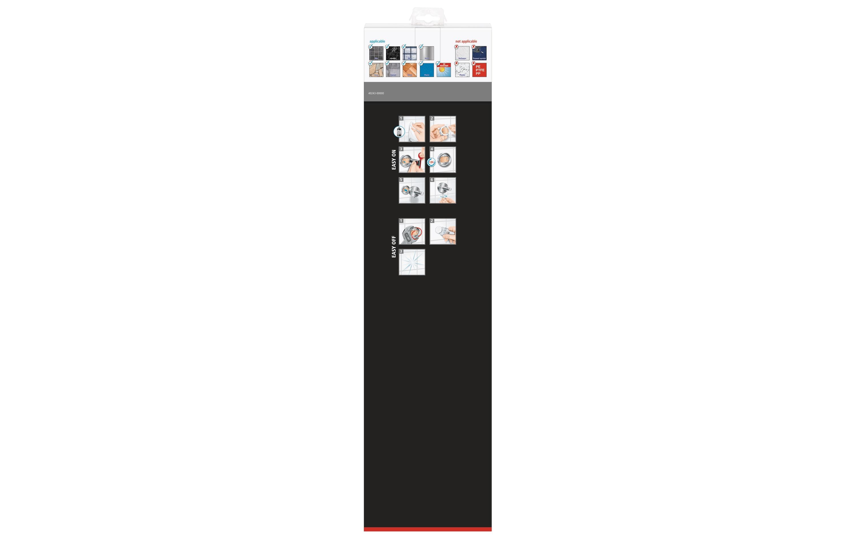 tesa Ablagekonsole Ekkro ohne Bohren, Silber