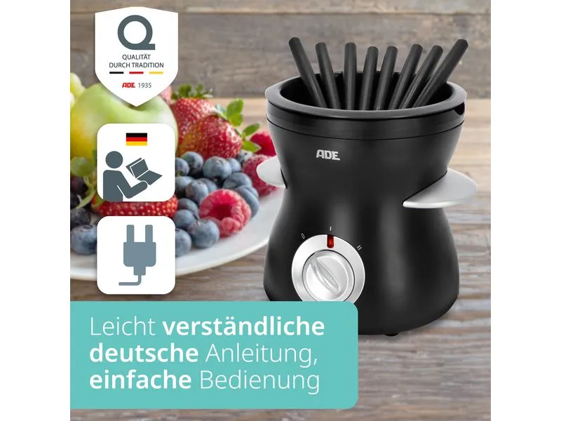 ADE Schokoladenfondue-Set KG2352 10 Teile, Schwarz