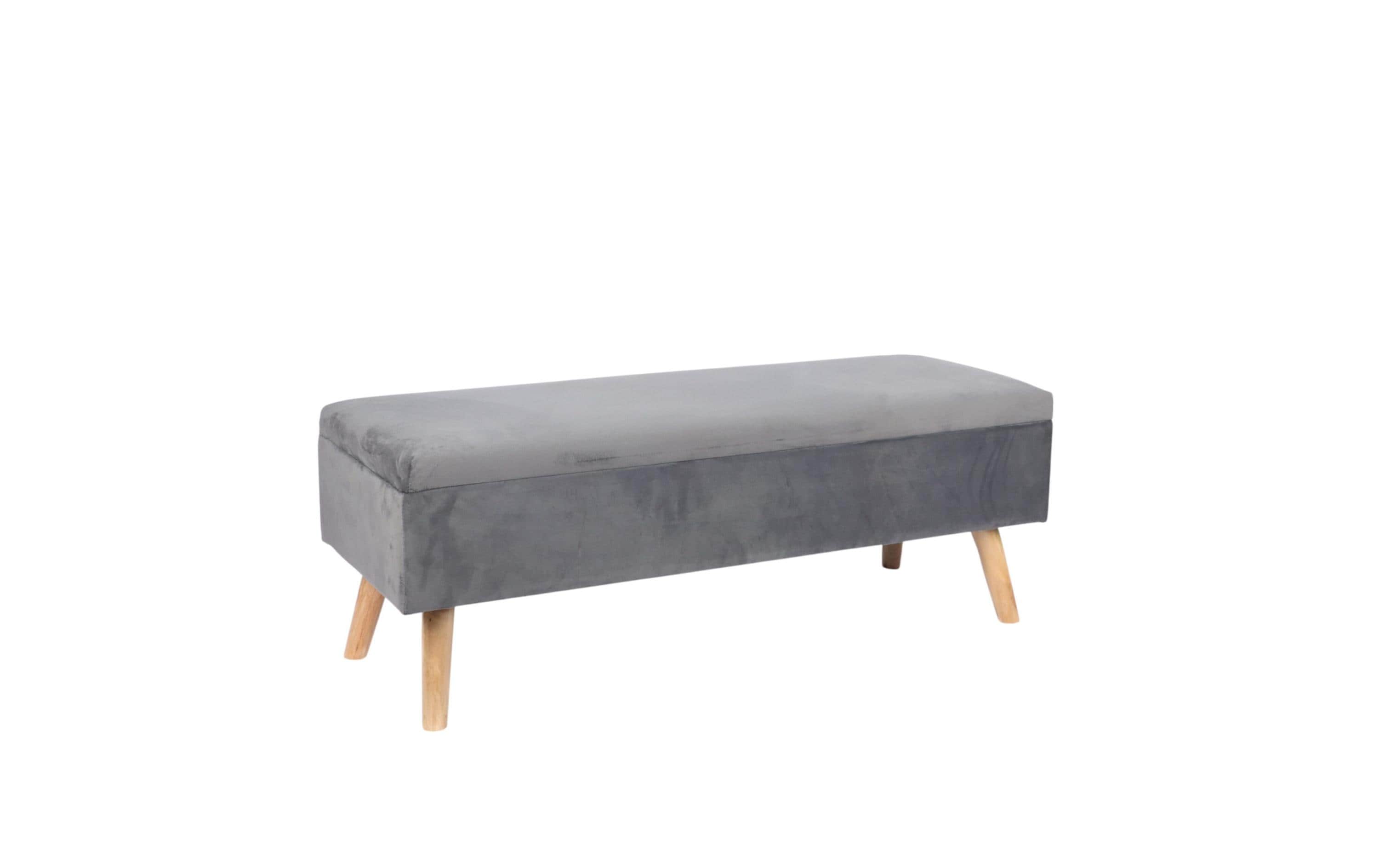 relaxdays Sitzbank mit Stauraum 110 x 40 cm, Grau