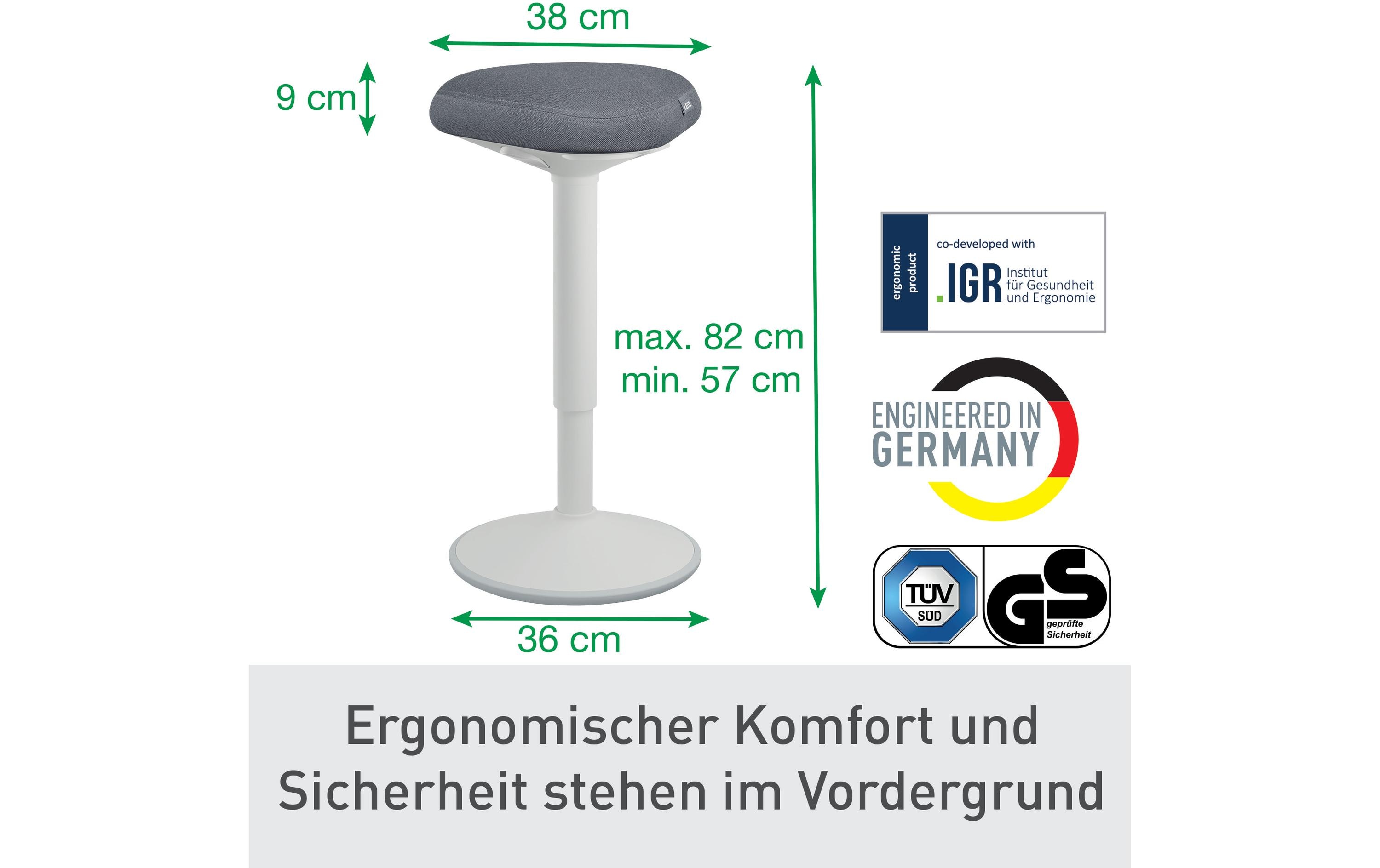 Leitz Ergo Active Stehhocker Hellgrau