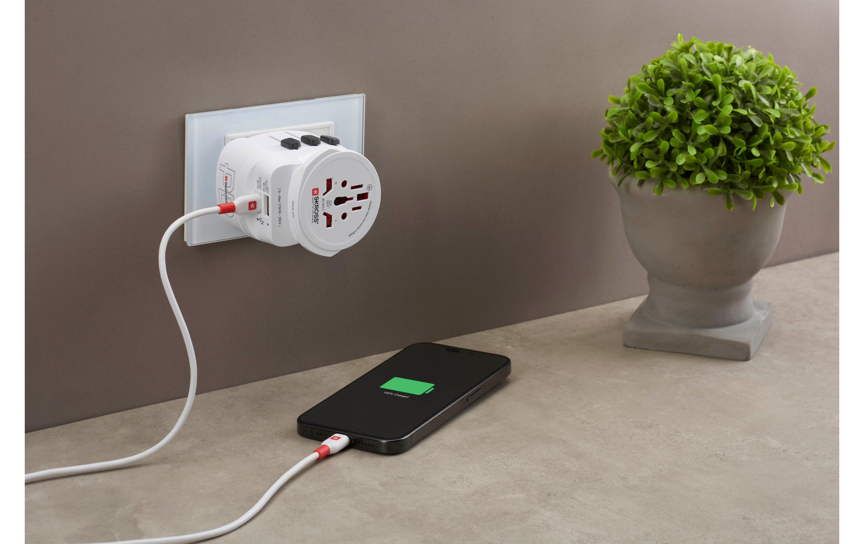 SKROSS Reiseadapter Pro Light, 1 x USB-A und C