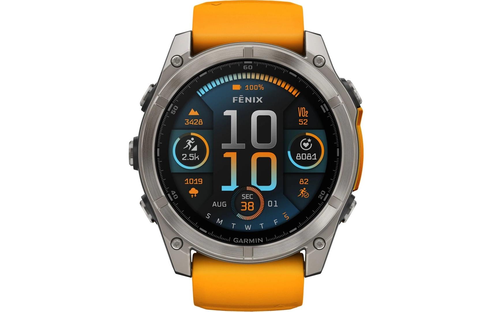 GARMIN Sportuhr Fenix 8 AMOLED Sapphire, 51 mm Orange