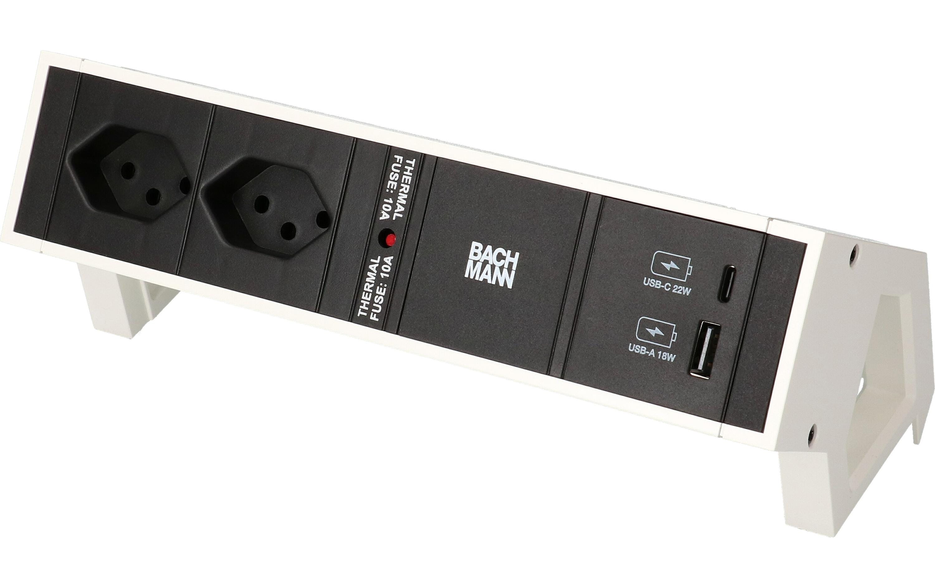 Bachmann Tischsteckdosenleiste DESK 2, 2x T13, 1x USB A/C