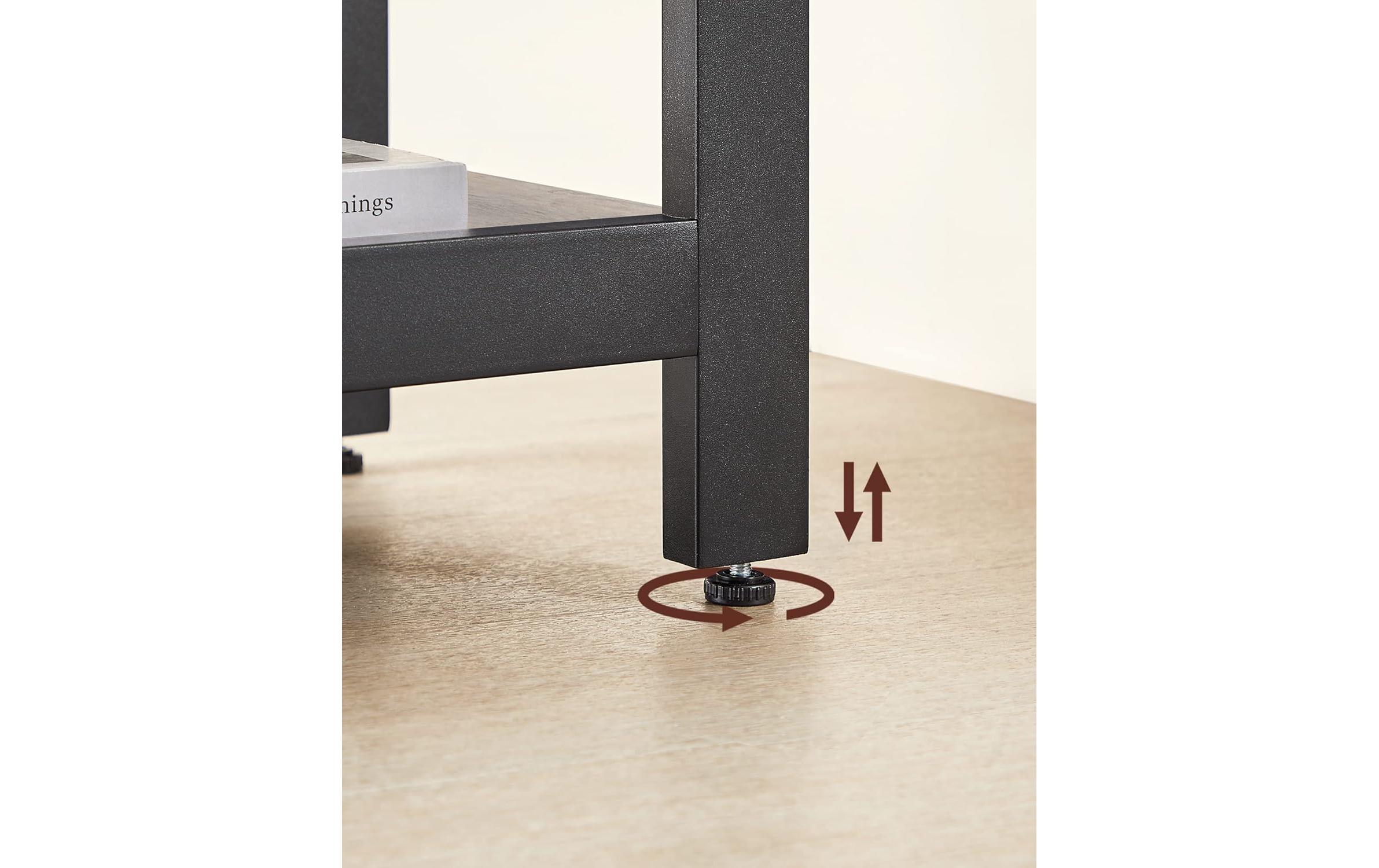 VASAGLE Tisch Eckschreibtisch Greige 138 cm Grau/Schwayrz 138 cm