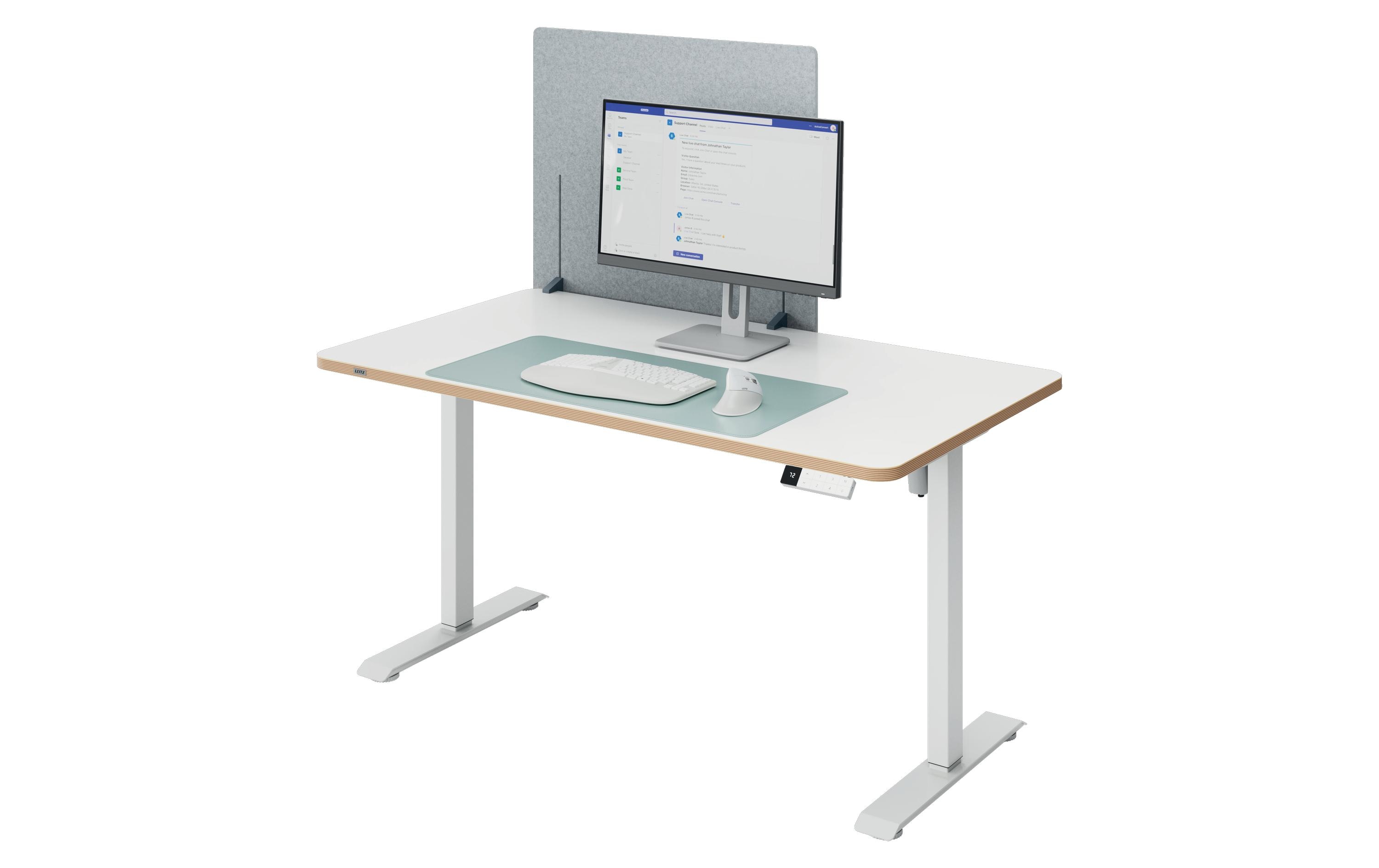 Leitz Ergo höhenverstellbare Tischtrennwand 80 x 70m, grau