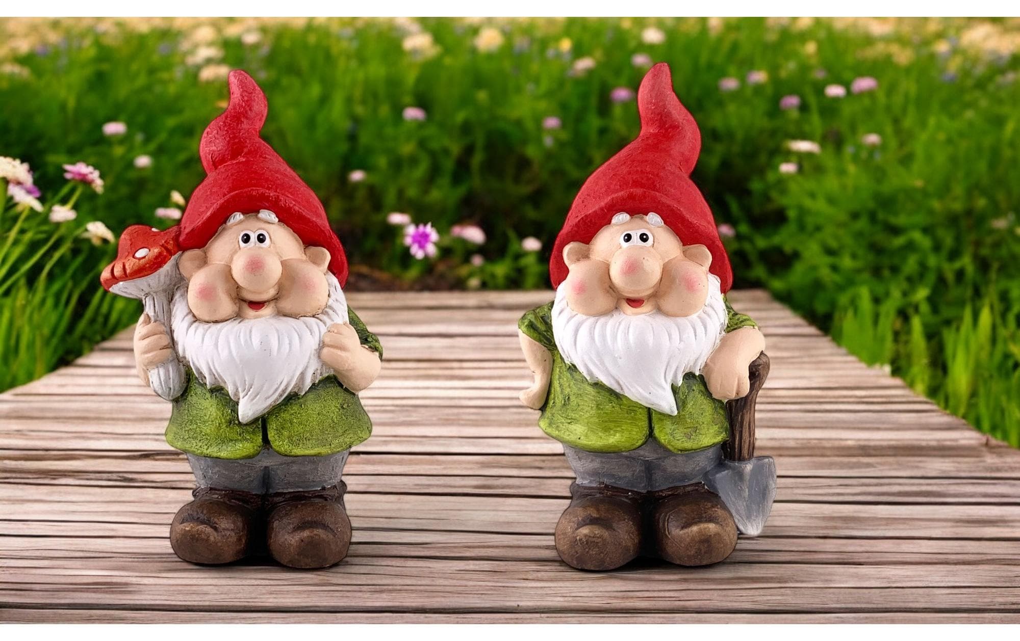 Dameco Dekofigur Gartenzwerg 2er Set, 21 cm