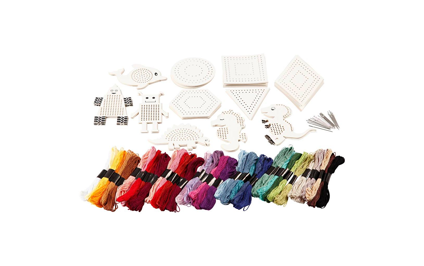 Creativ Company Stickgarn mit Stickrahmen assortiert Creativ Company Stickgarn mit Stickrahmen assortiert