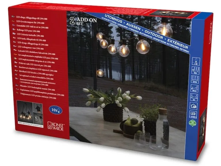 Konstsmide Lichterkette Erweiterung, 10 LEDs, Transparent Konstsmide Lichterkette Erweiterung, 10 LEDs, Transparent