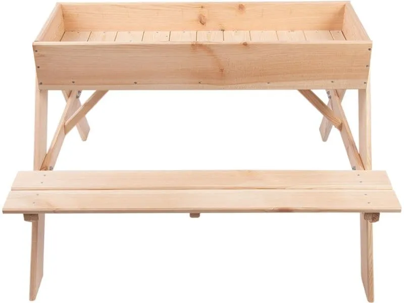 Esschert Design Picknicktisch mit Sandkasten Holz 93 x 88 x 60 cm Esschert Design Picknicktisch mit Sandkasten Holz 93 x 88 x 60 cm
