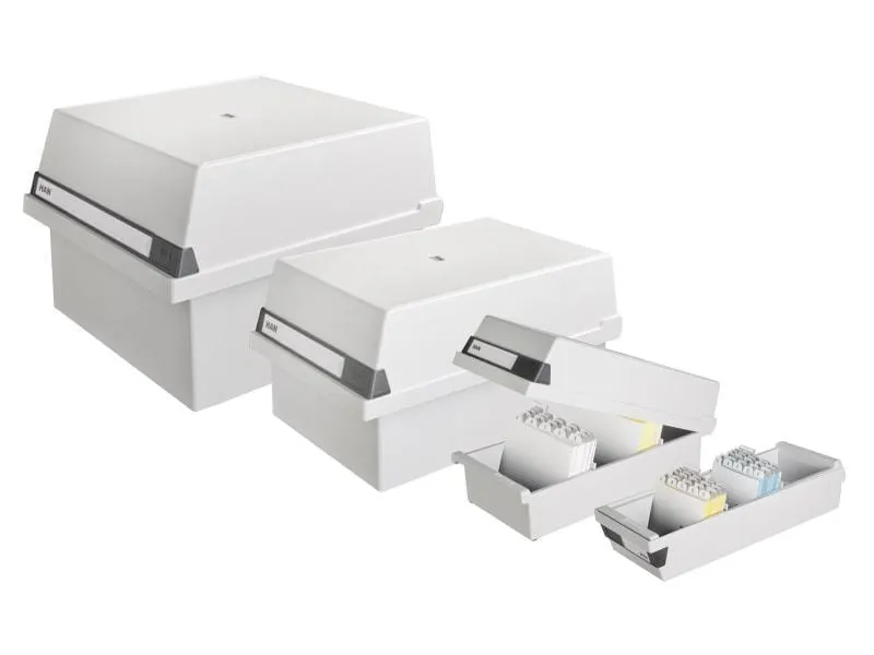 HAN Karteibox A5 Quer, 1300 Karten, Grau