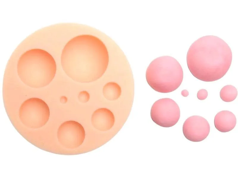 BackshopSchweiz Fondant-Form Kugeln Orange/Rosa