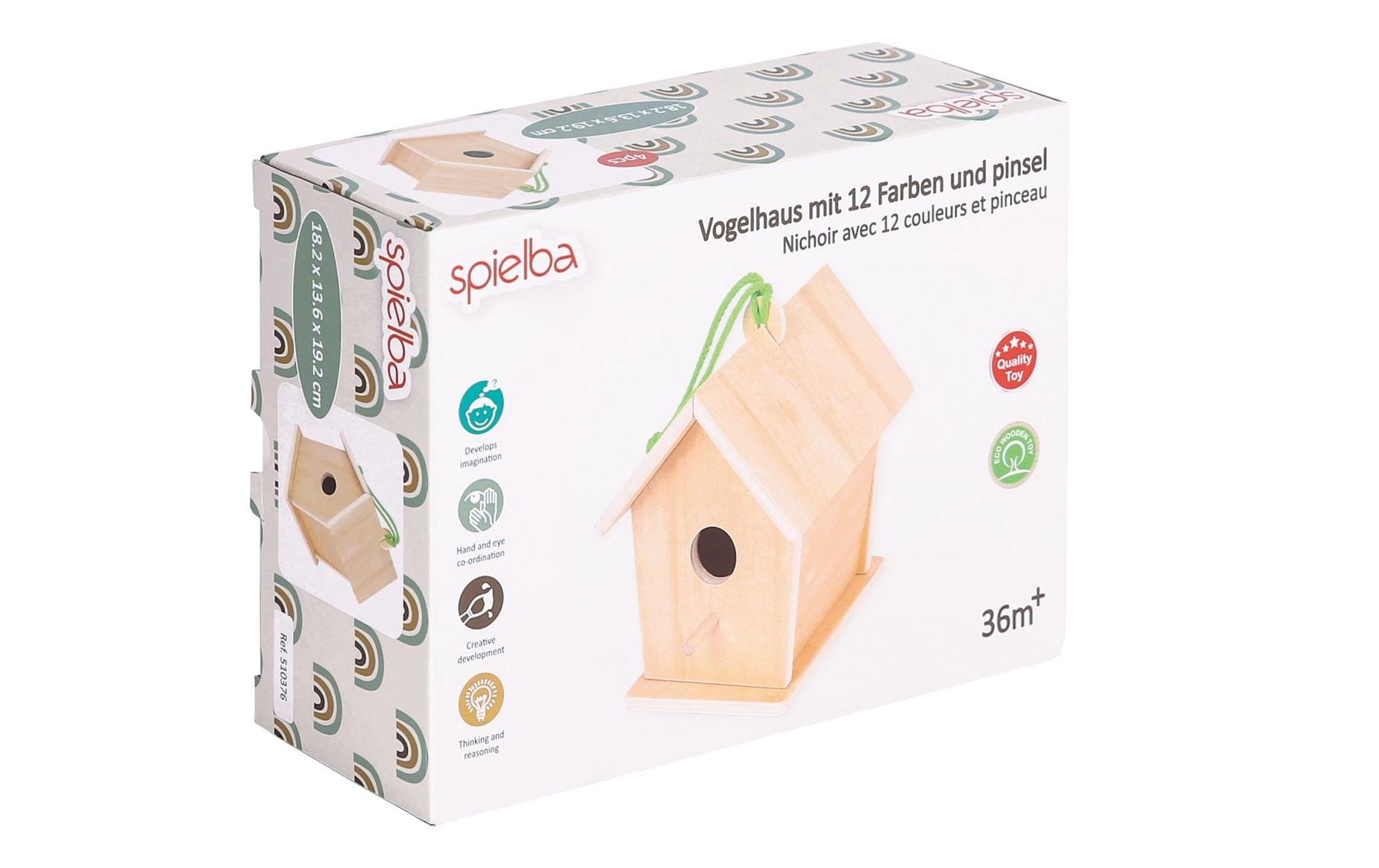 Spielba Holzspielwaren Vogelhaus zum Bemalen